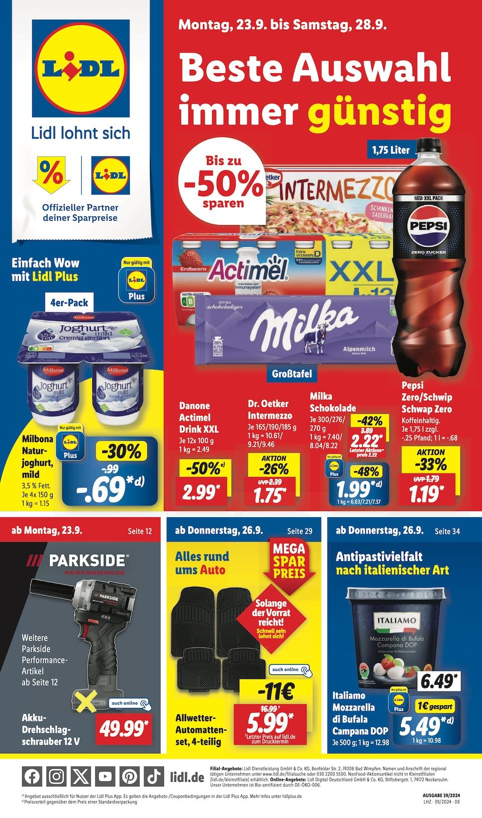Lidl Aktueller Prospekt ab Montag Seite 1