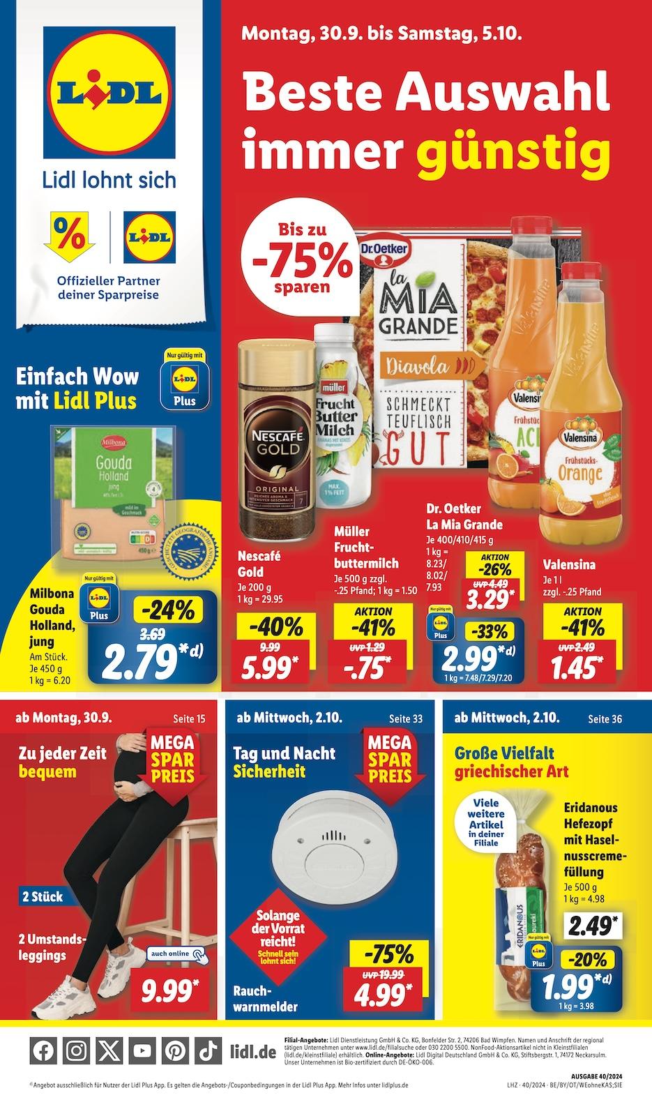Lidl Aktueller Prospekt ab Montag Seite 1