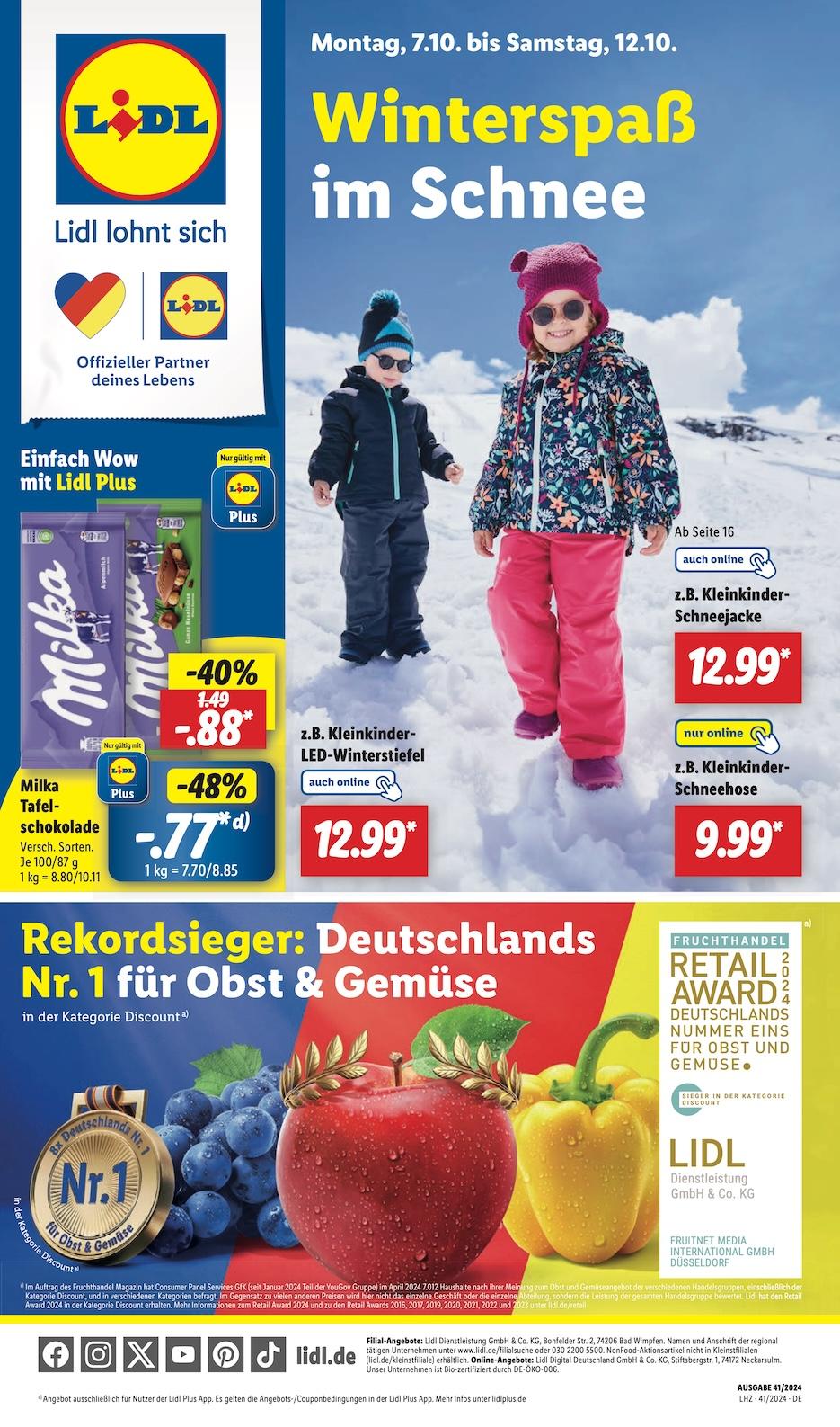 Lidl Aktueller Prospekt ab Montag Seite 1