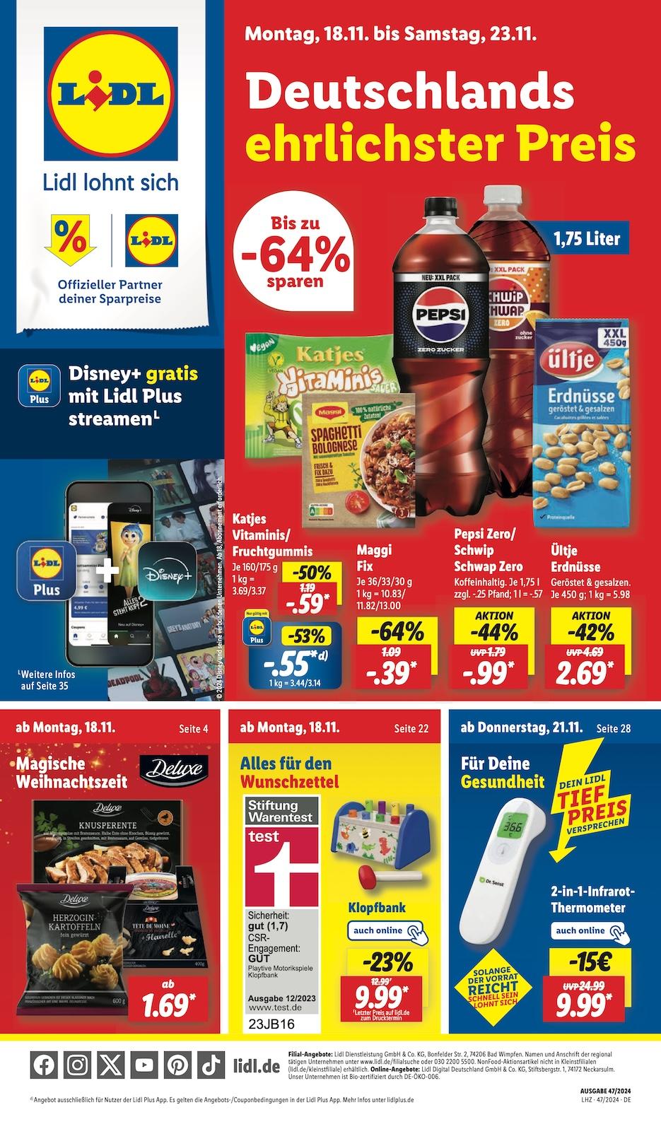 Lidl Aktueller Prospekt ab Montag Seite 1