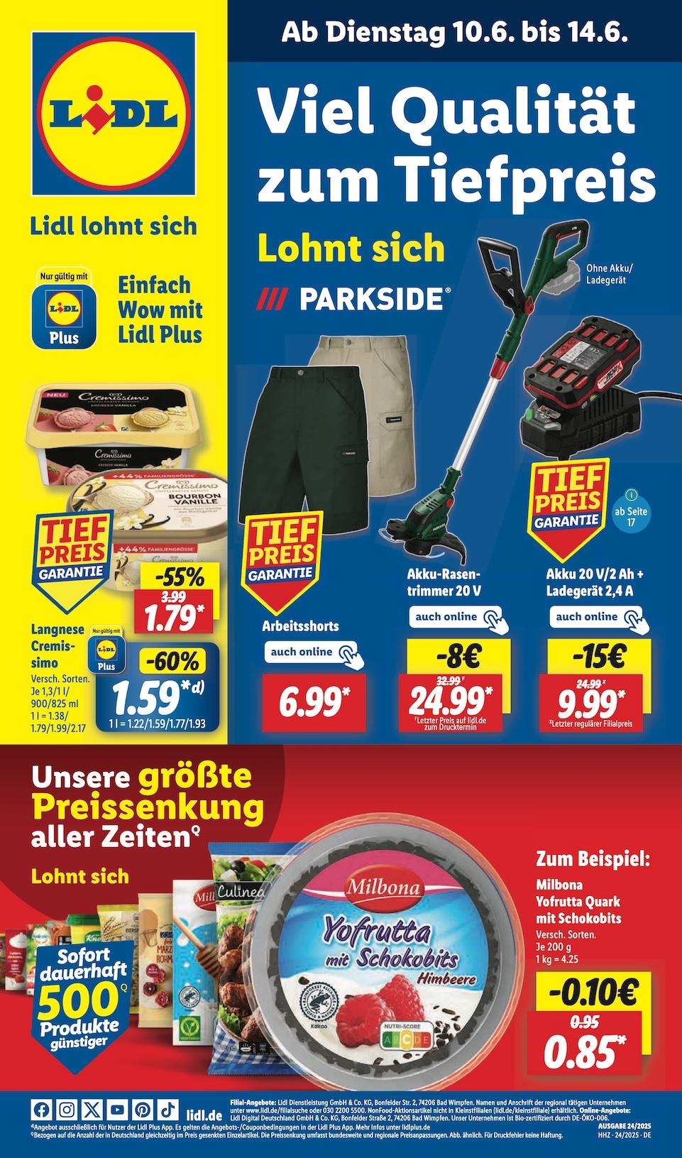Lidl Aktueller Prospekt ab Dienstag Seite 1