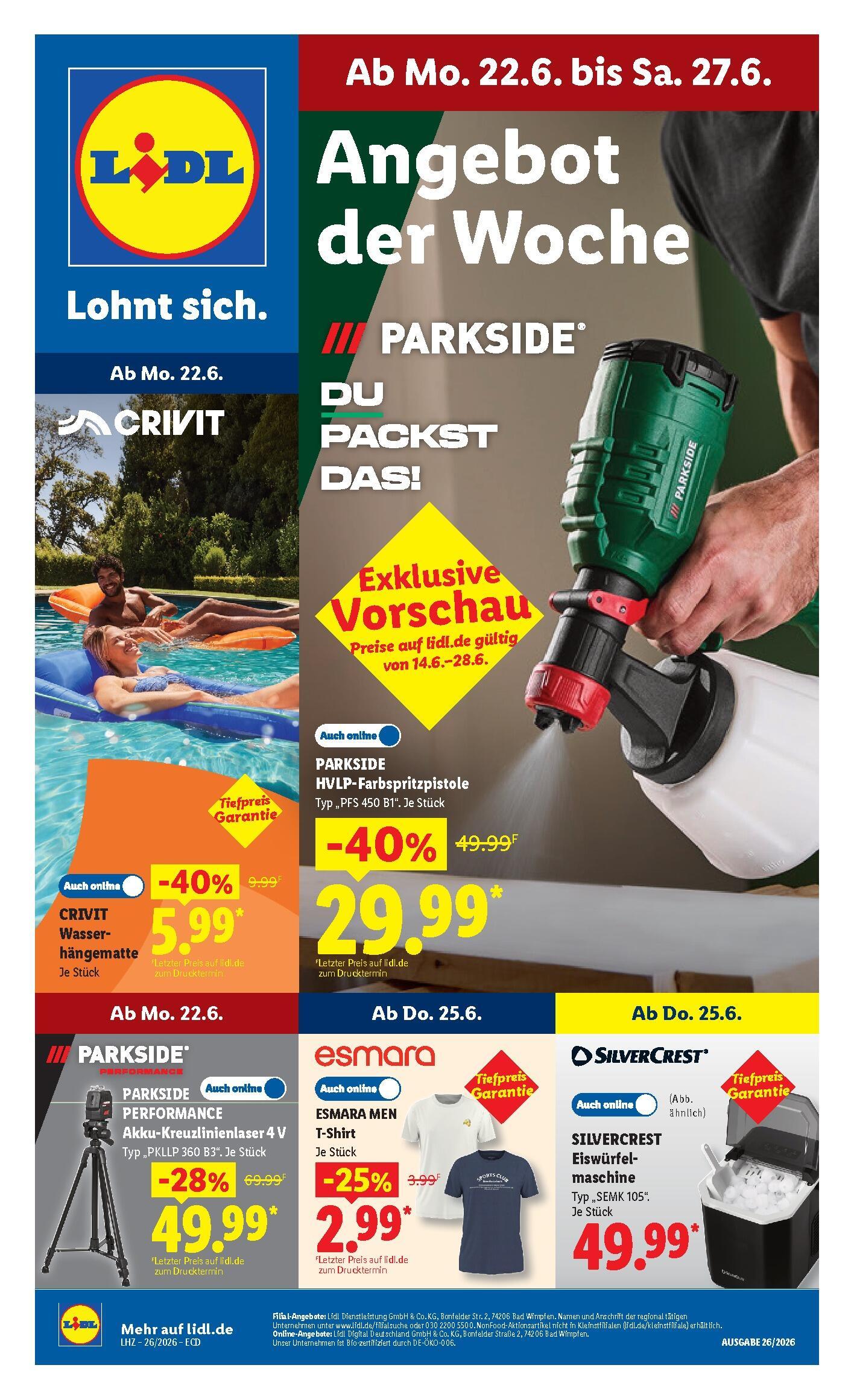 Lidl Aktueller Prospekt ab Montag Seite 1