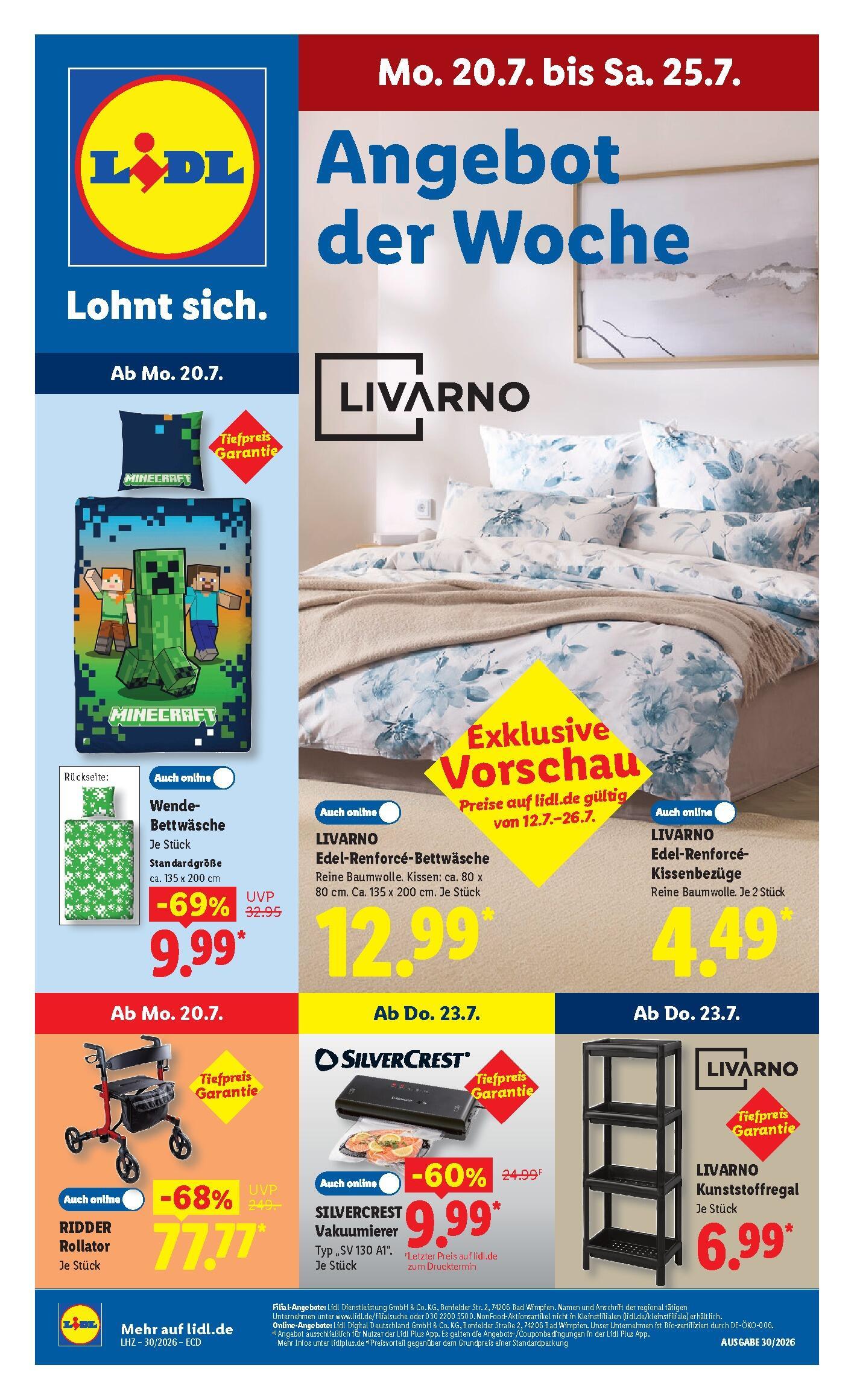 Lidl Aktueller Prospekt ab Montag Seite 1