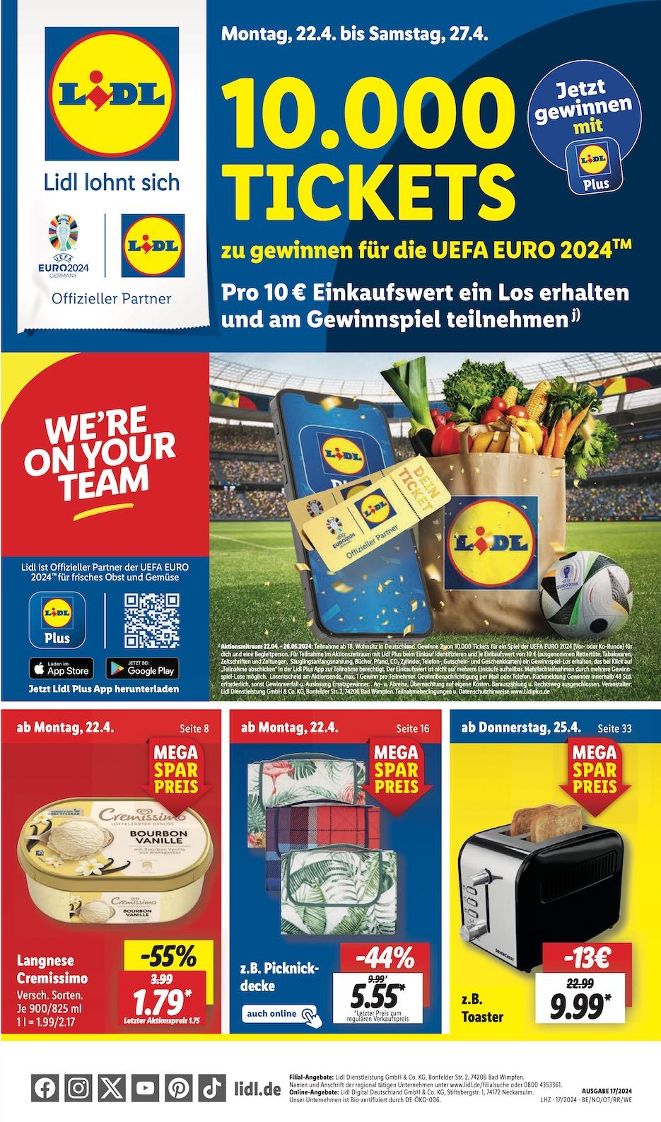 Lidl Aktueller Prospekt ab Montag Seite 1