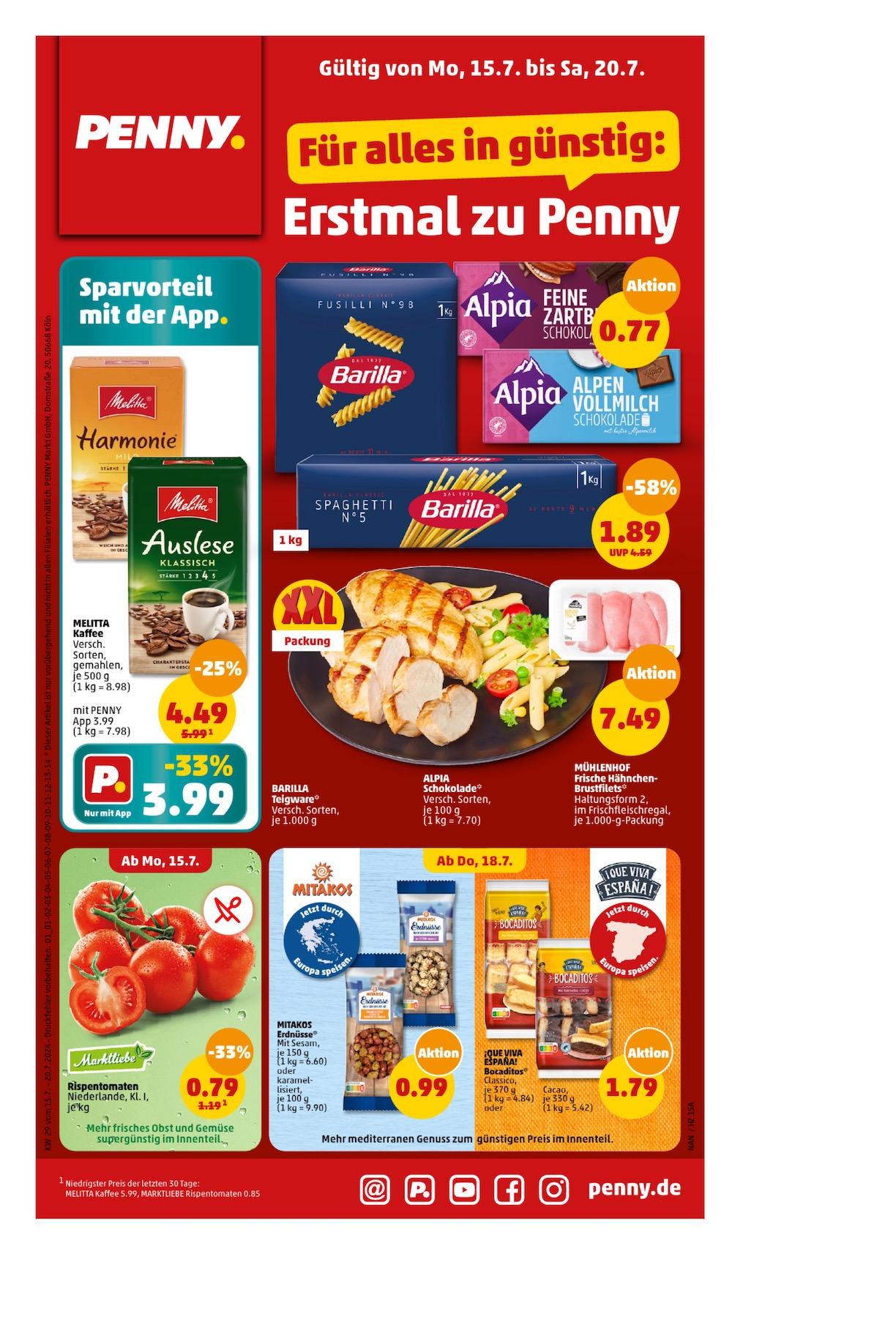 Penny Aktueller Prospekt ab Montag Seite 1