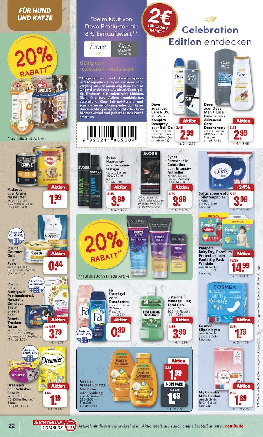 Combi Aktueller Prospekt ab Montag Seite 22