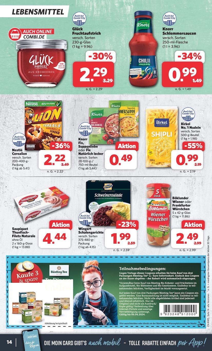 Combi Aktueller Prospekt ab Montag Seite 14