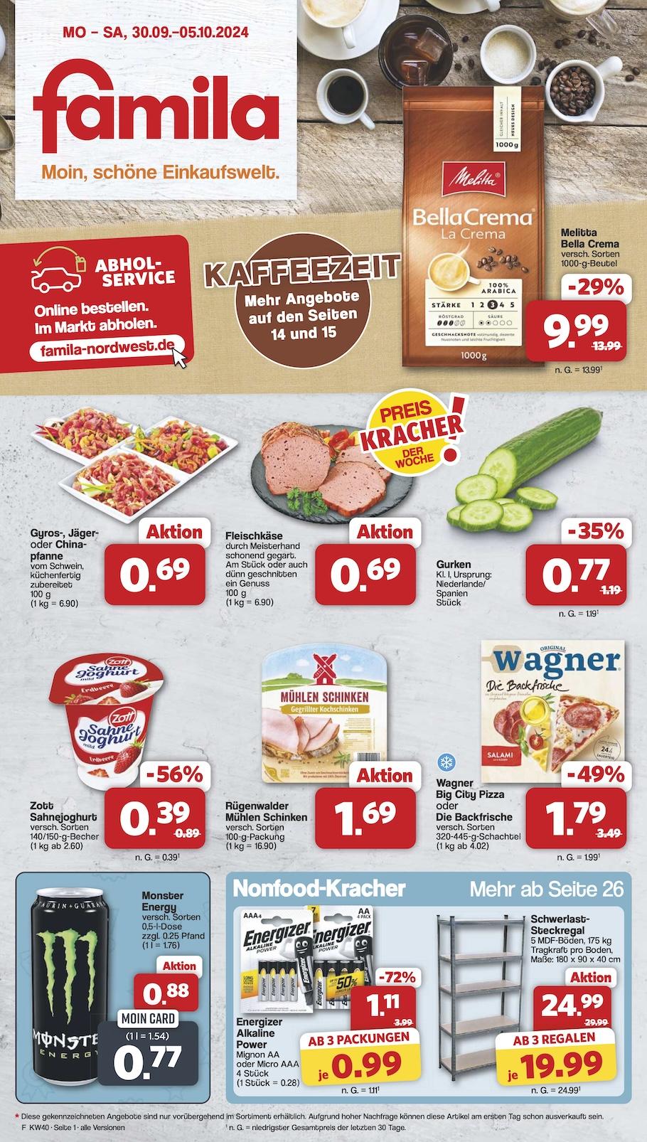 Famila Aktueller Prospekt ab Montag Seite 1