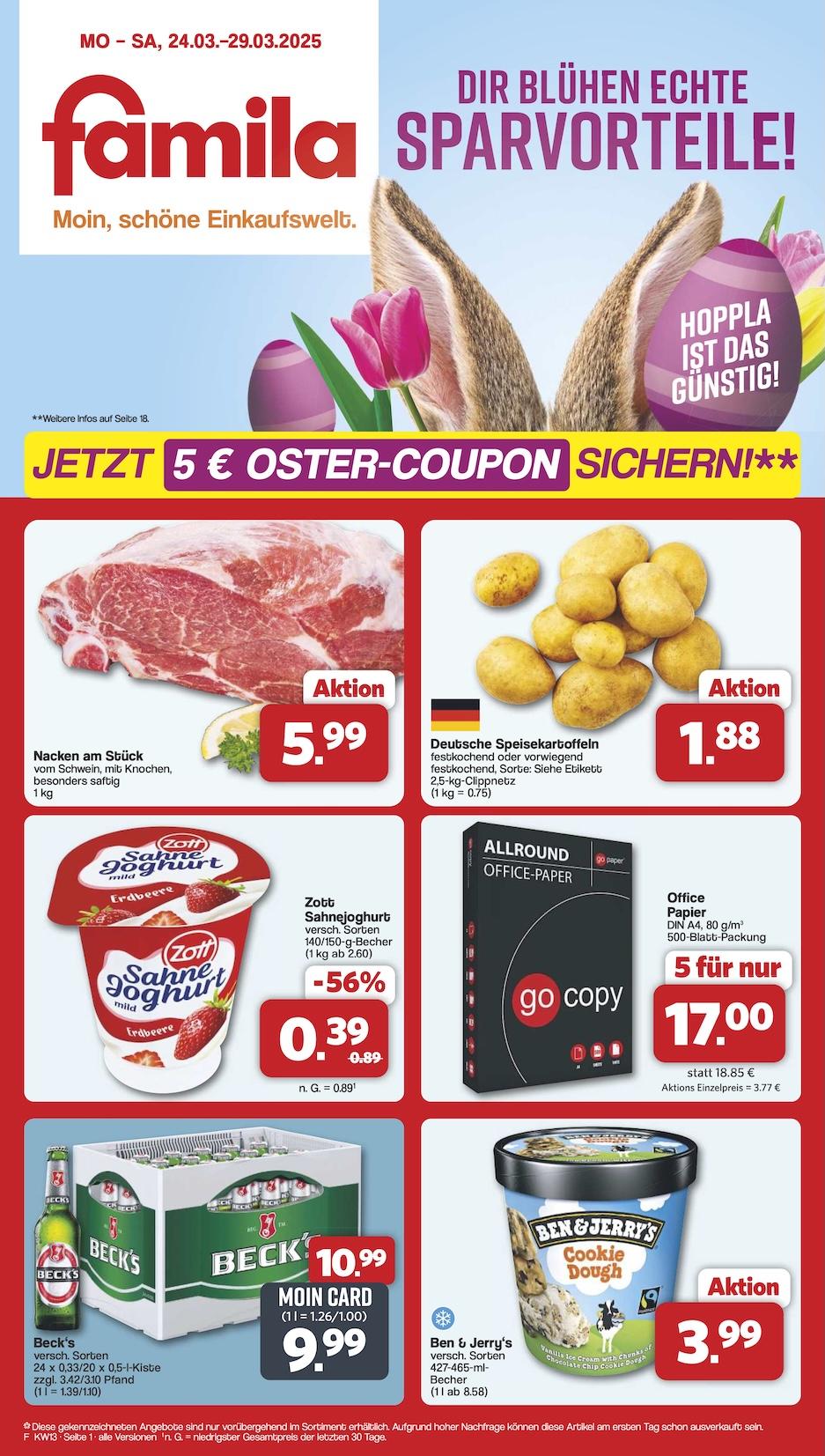 Famila Aktueller Prospekt ab Montag Seite 1