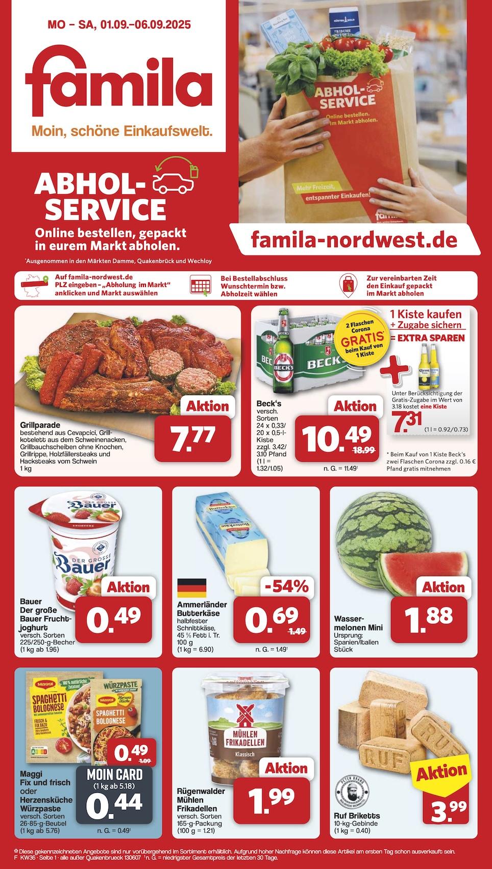 Famila Aktueller Prospekt ab Montag Seite 1