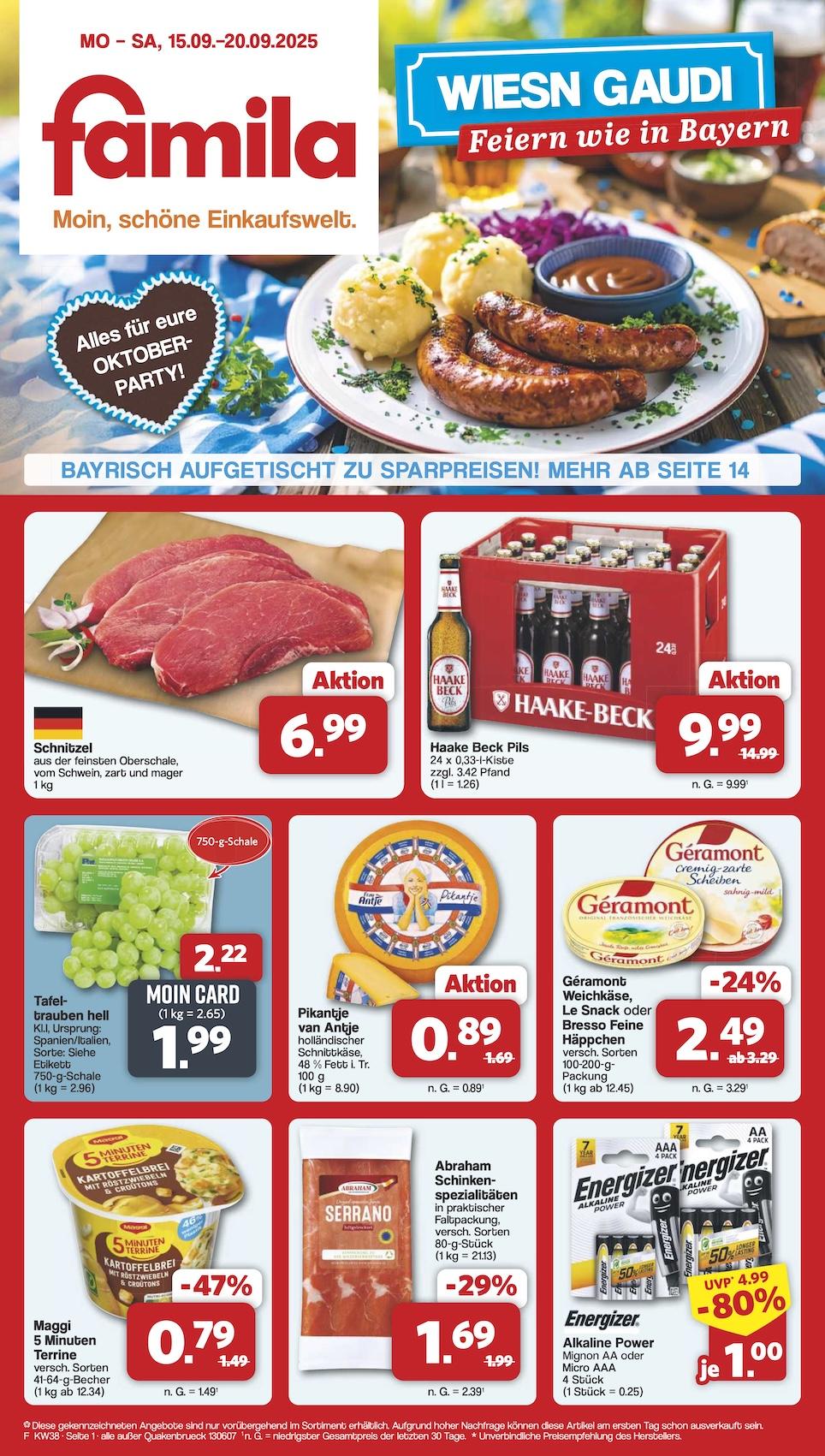Famila Aktueller Prospekt ab Montag Seite 1