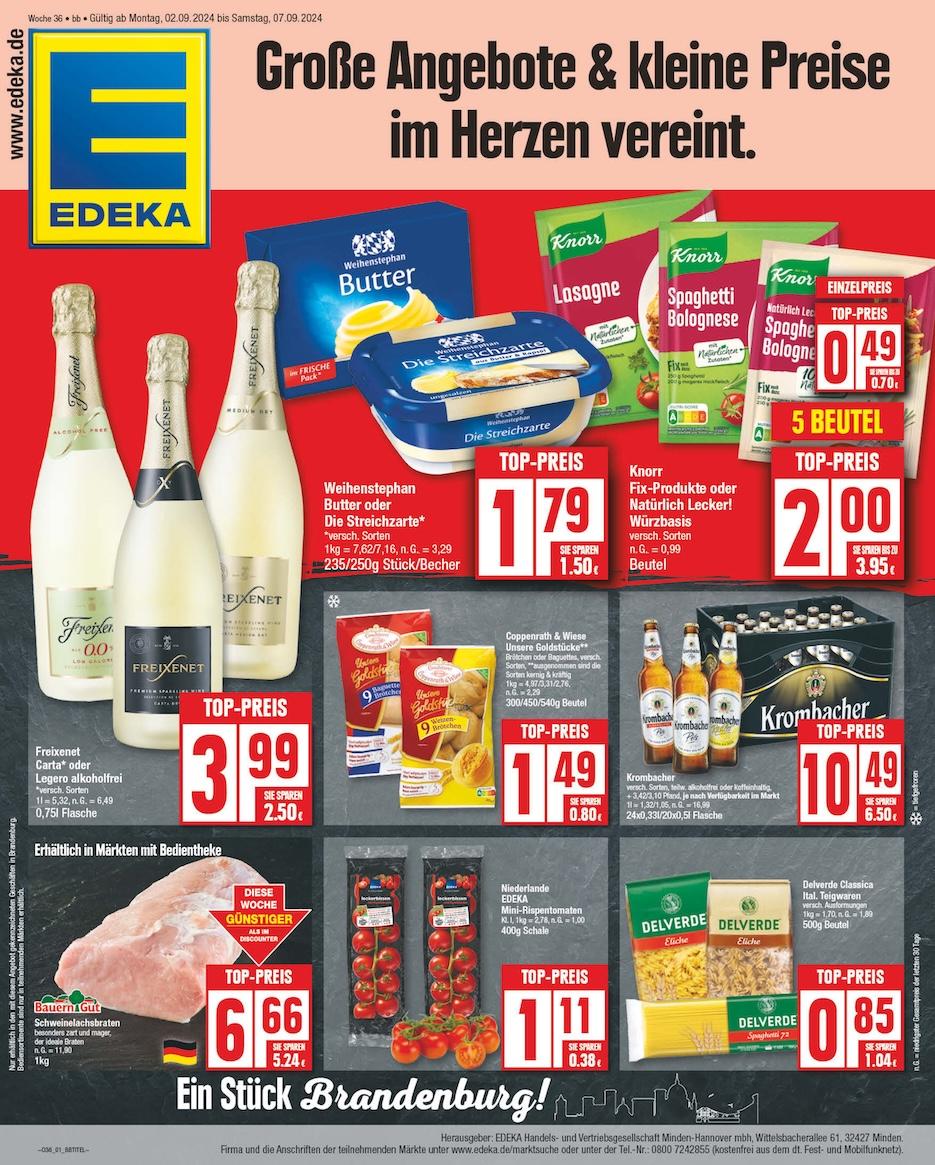 Edeka Prospekt ab Montag - Brandenburg Seite 1