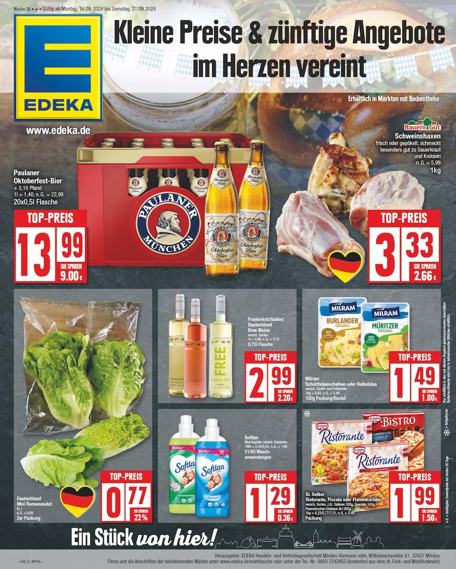 Edeka Prospekt ab Montag - Niedersachsen Seite 1