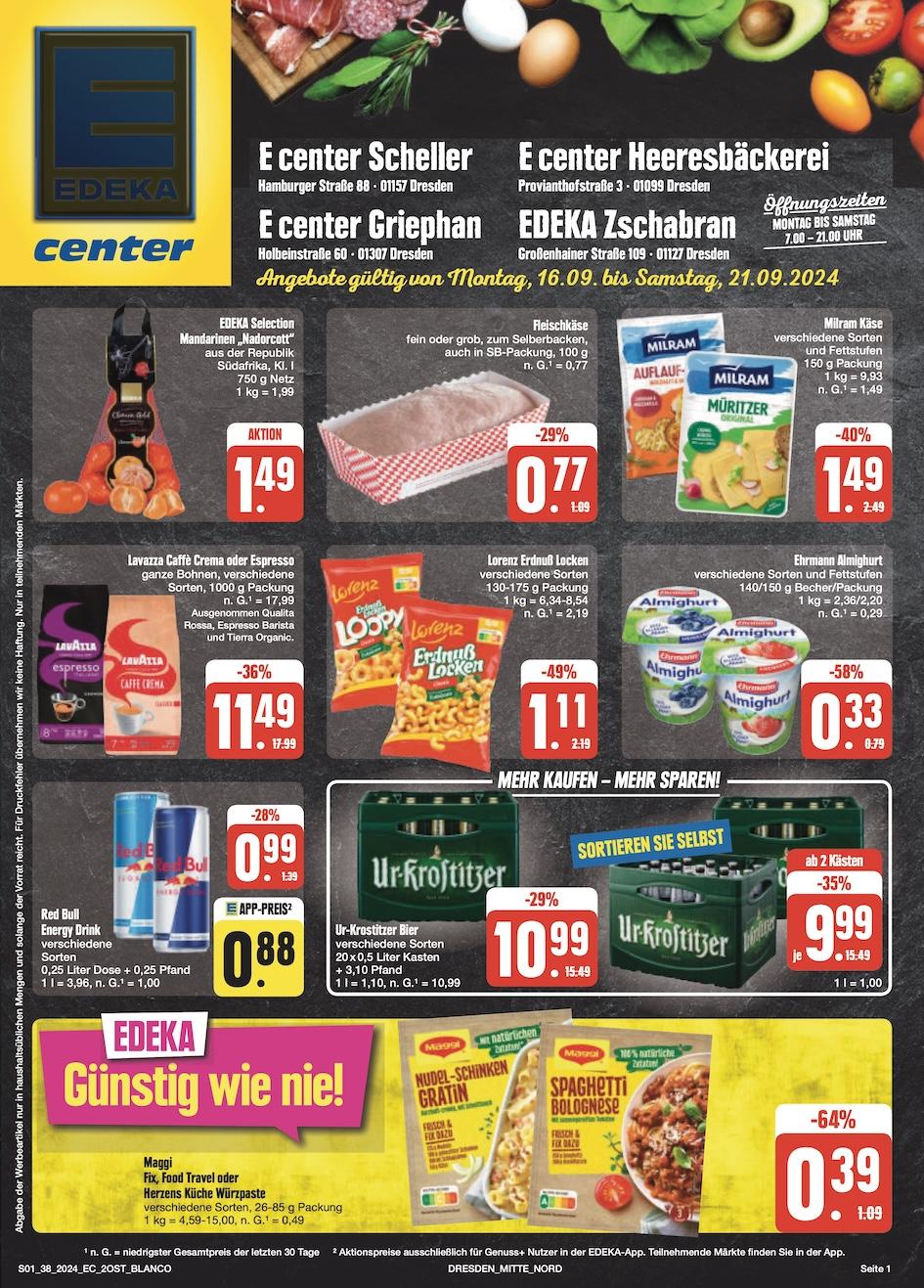 Edeka Prospekt ab Montag - Sachsen Seite 1