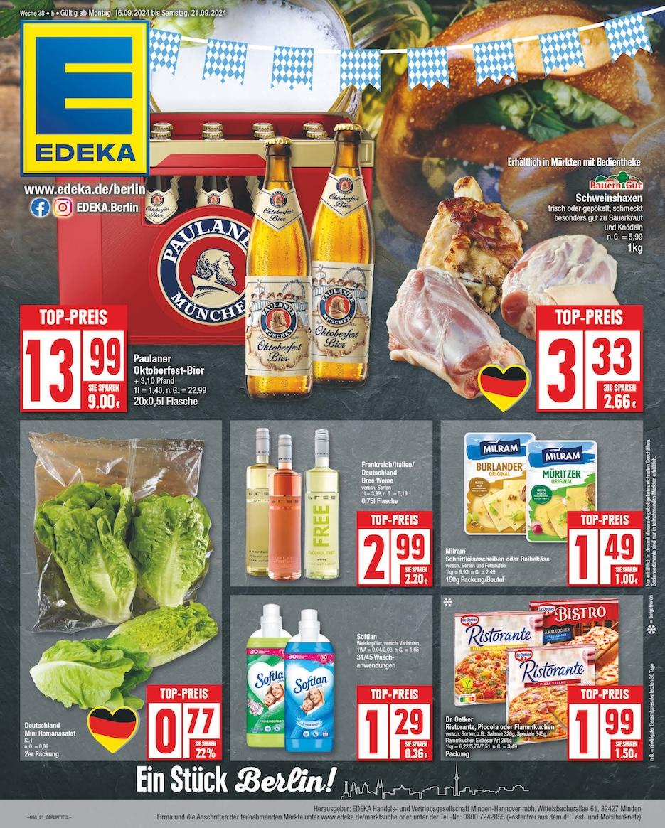 Edeka Prospekt ab Montag - Berlin Seite 1