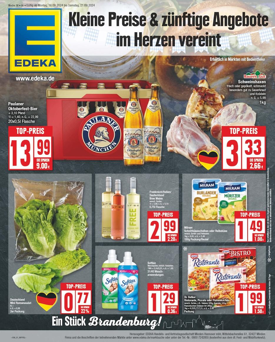 Edeka Prospekt ab Montag - Brandenburg Seite 1