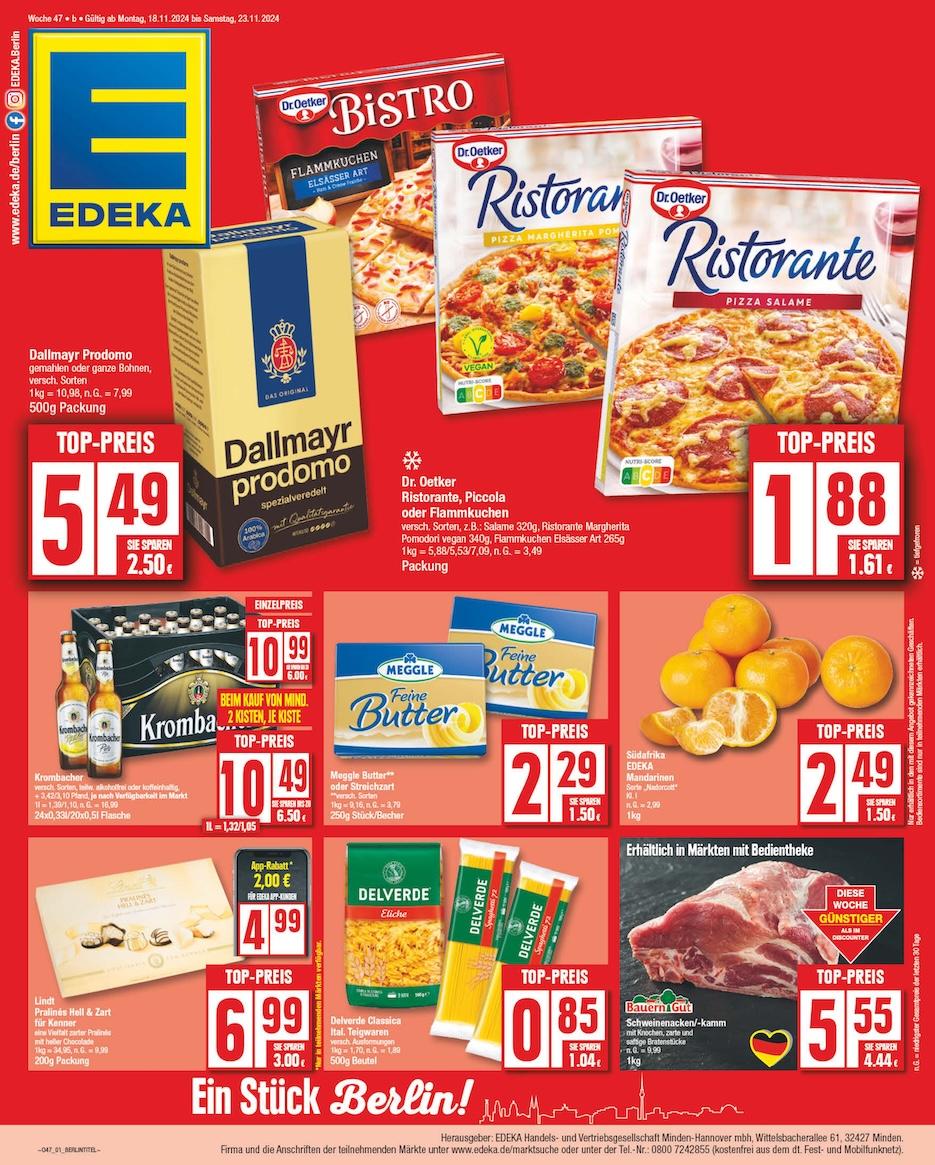 Edeka Prospekt ab Montag - Berlin Seite 1