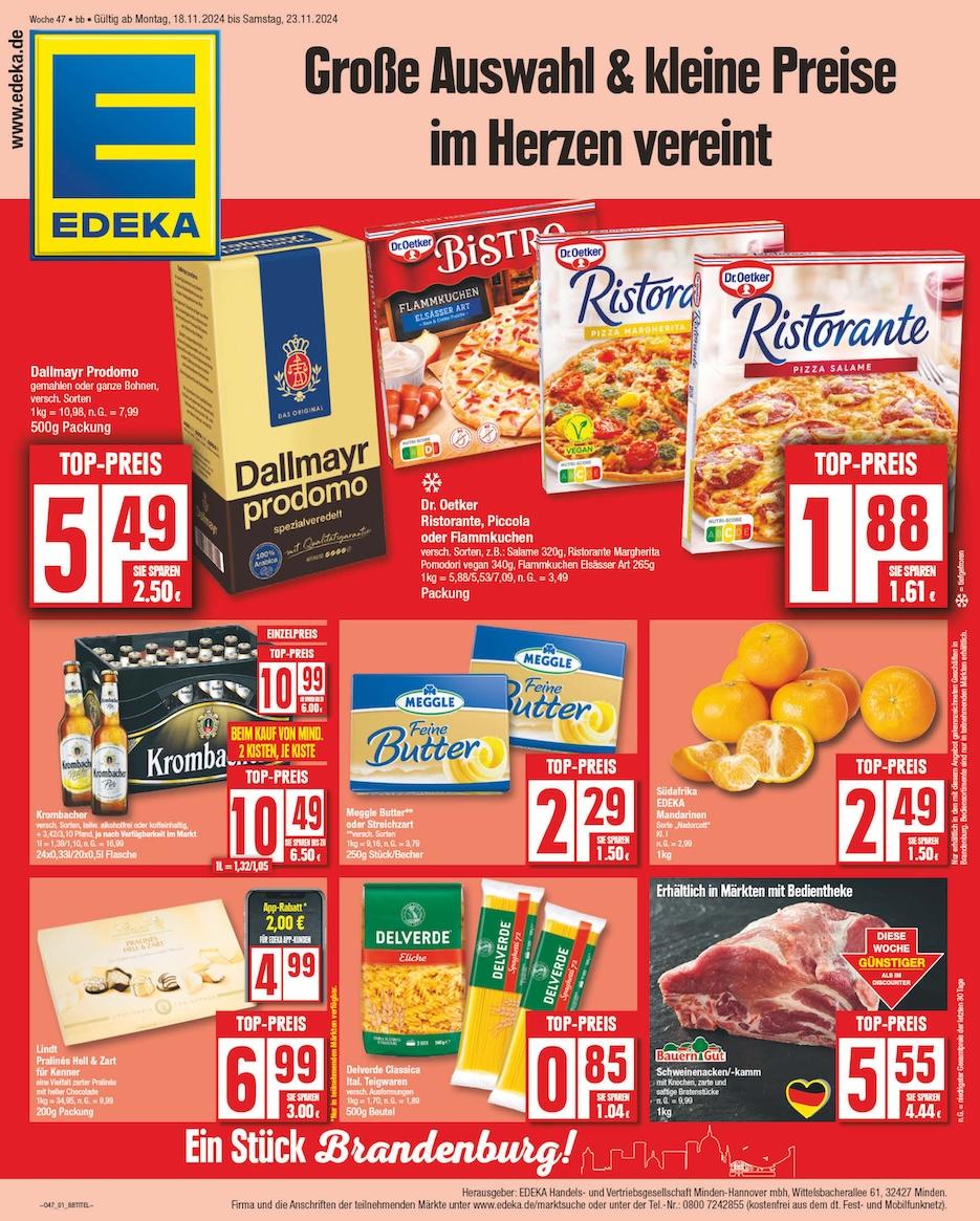 Edeka Prospekt ab Montag - Brandenburg Seite 1