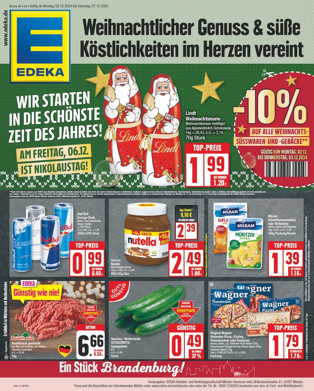 Edeka Prospekt ab Montag - Brandenburg Seite 1
