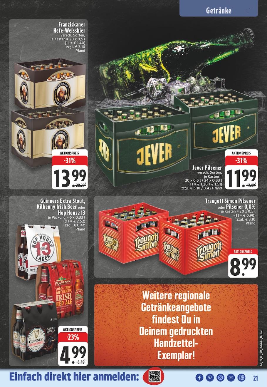 Edeka Prospekt ab Montag - Nordrhein - Westfalen Seite 21