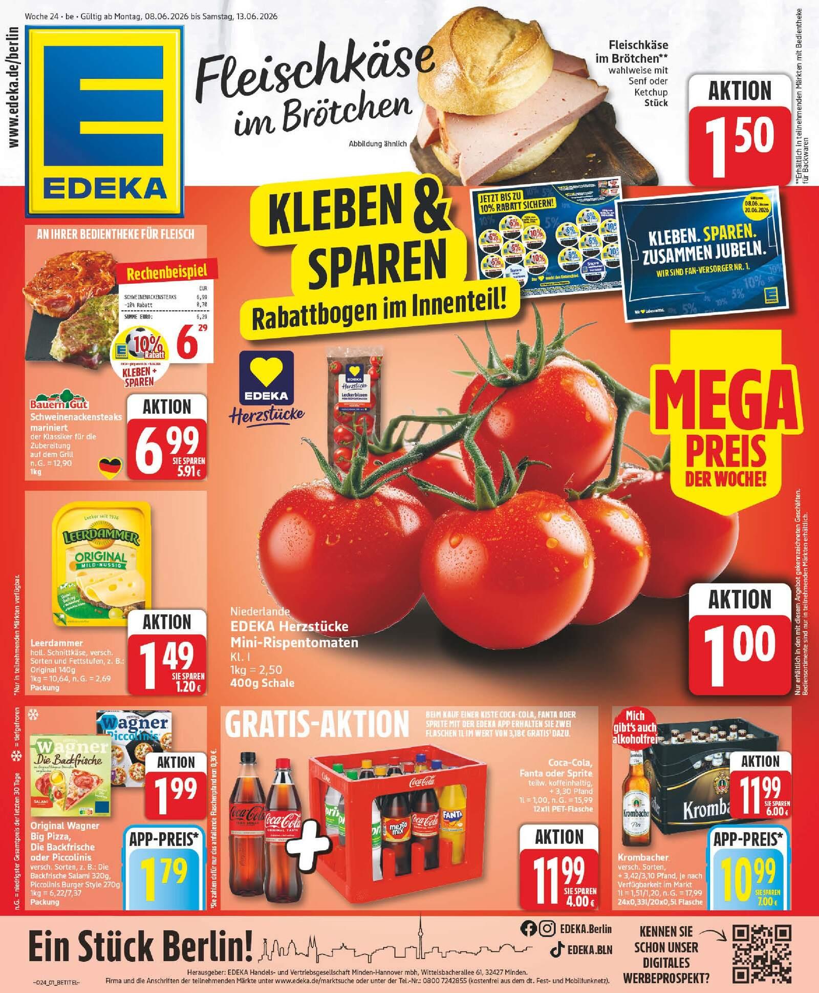 Edeka Prospekt ab Montag - Berlin Seite 1