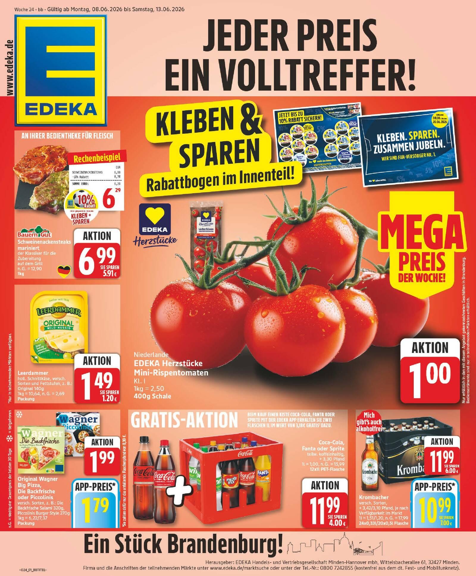 Edeka Prospekt ab Montag - Brandenburg Seite 1
