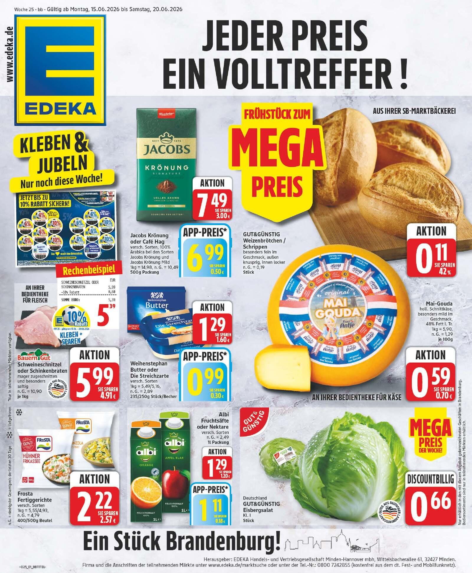 Edeka Prospekt ab Montag - Brandenburg Seite 1