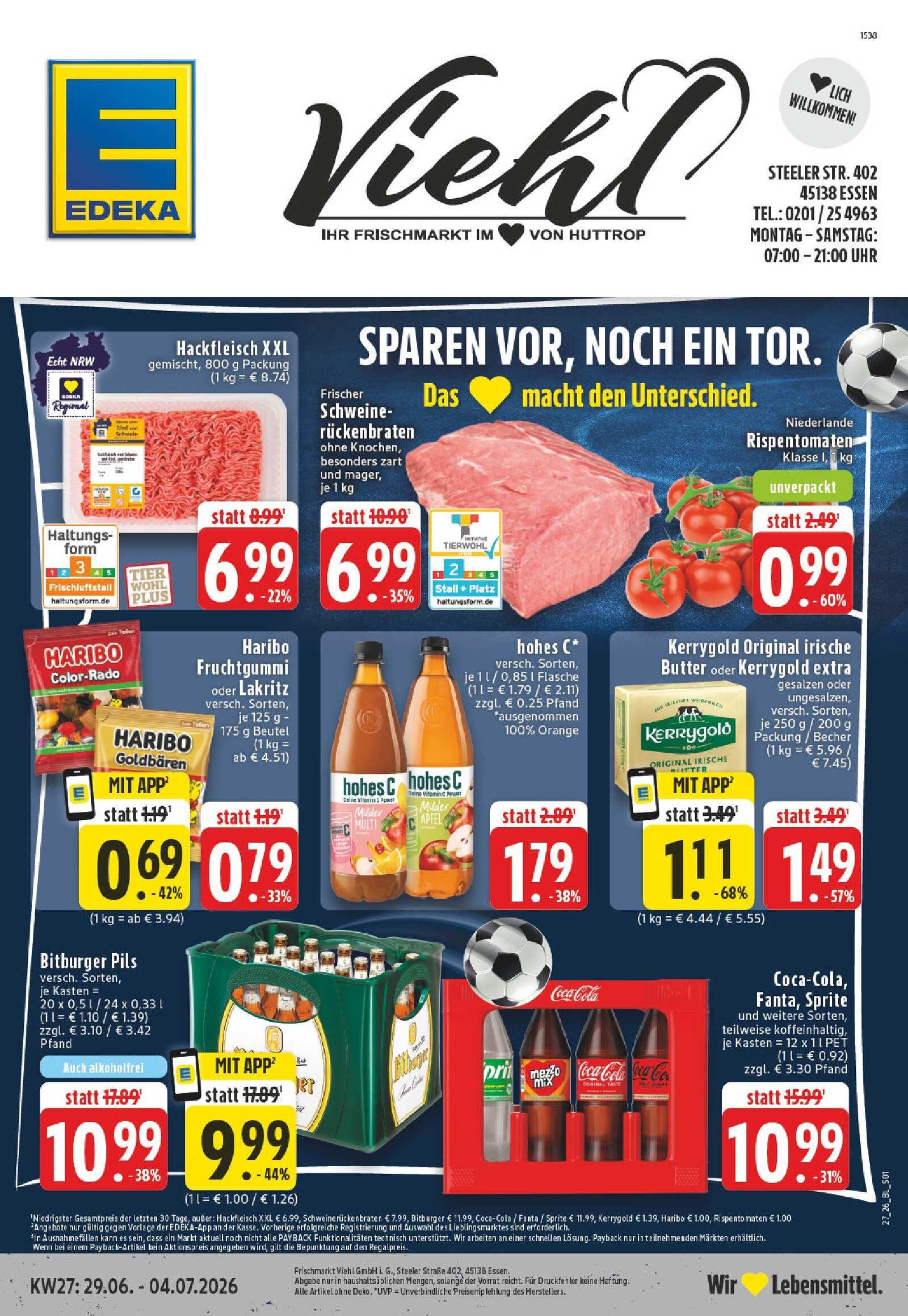 Edeka Prospekt ab Montag - Nordrhein - Westfalen Seite 1