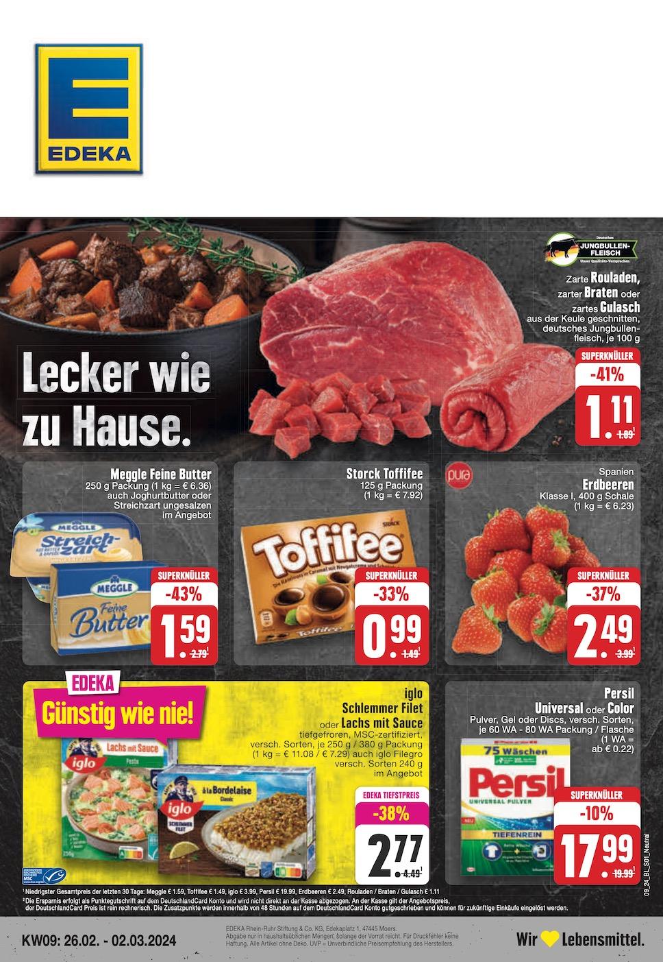 Edeka Prospekt ab Montag - Nordrhein - Westfalen Seite 1