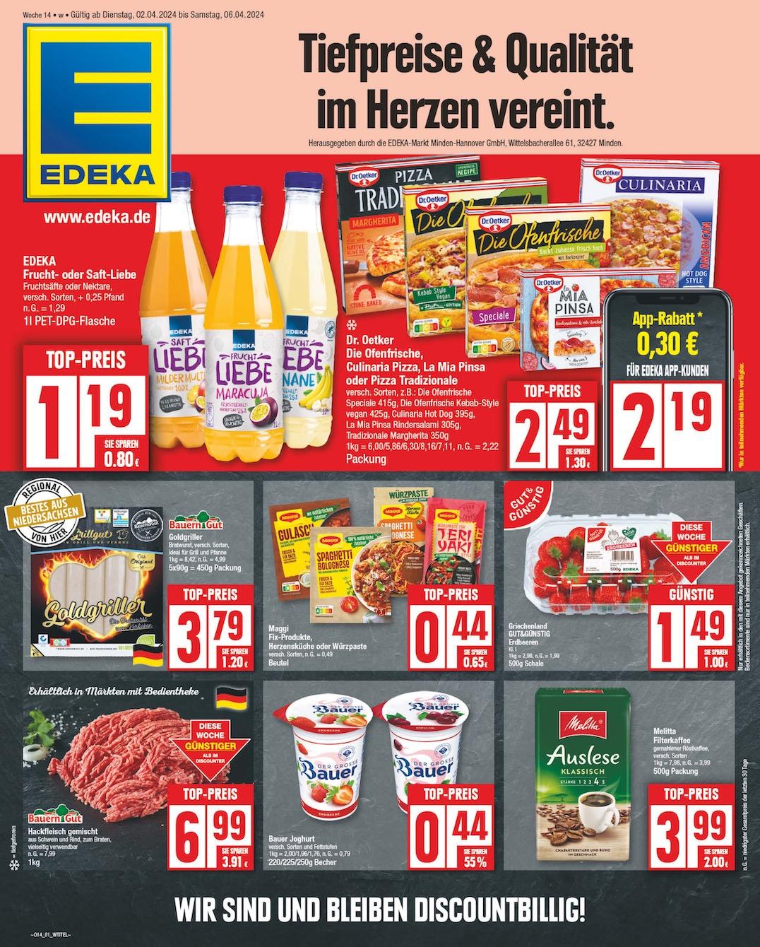 Edeka Prospekt ab Dienstag - Niedersachsen Seite 1