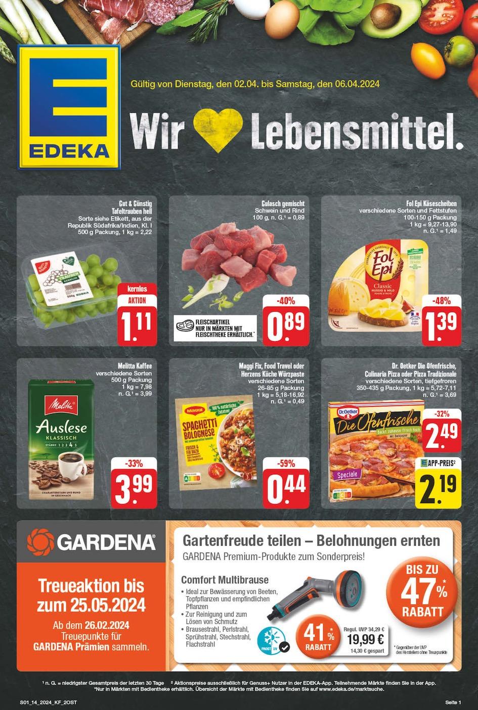 Edeka Prospekt ab Dienstag - Sachsen Seite 1