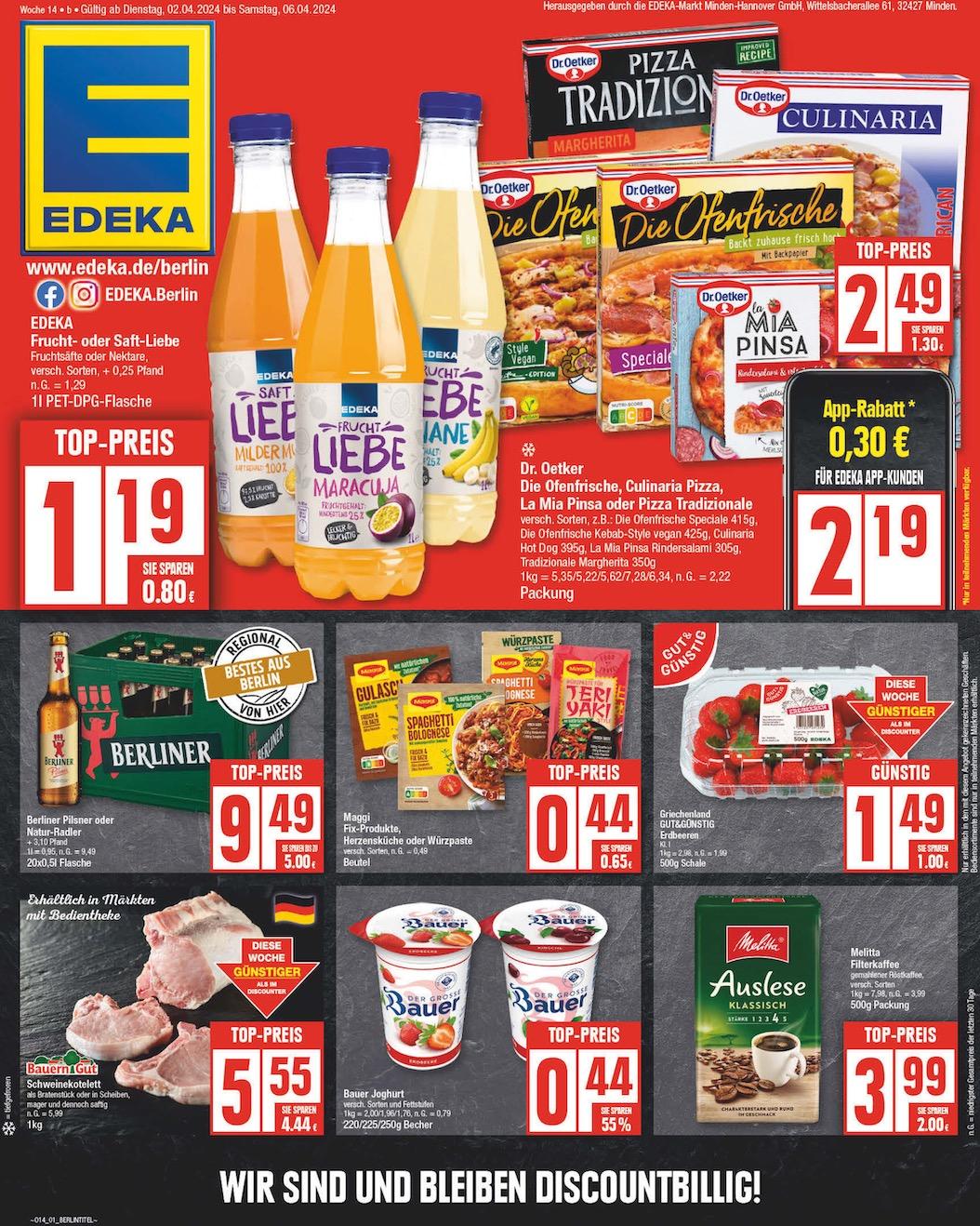 Edeka Prospekt ab Dienstag - Berlin Seite 1