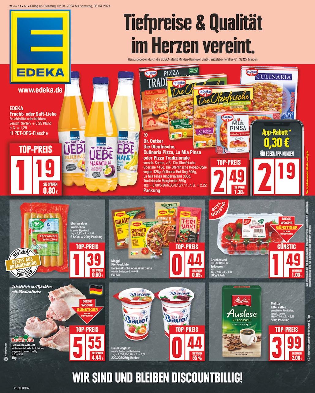 Edeka Prospekt ab Dienstag - Brandenburg Seite 1