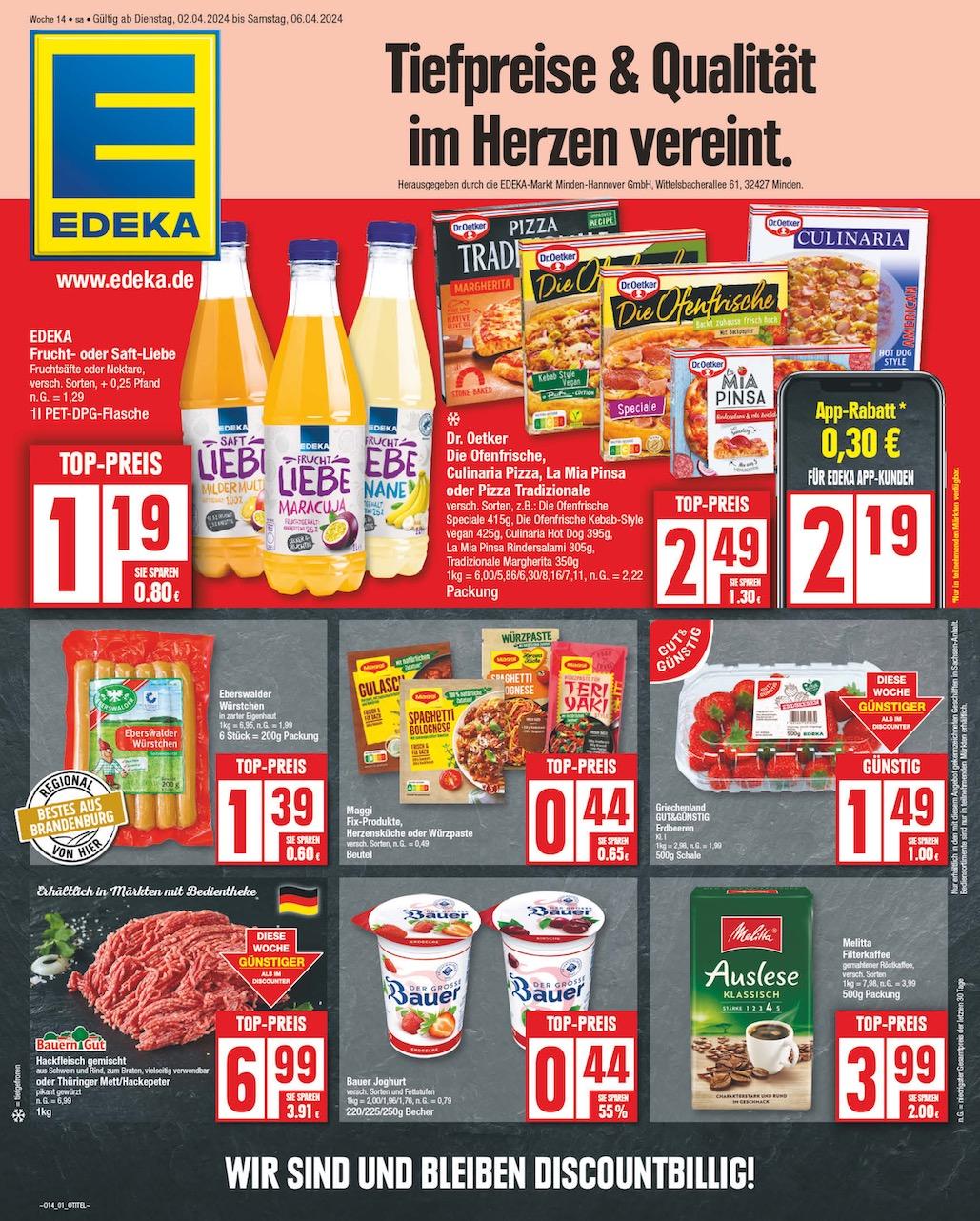 Edeka Prospekt ab Dienstag - Sachsen-Anhalt Seite 1