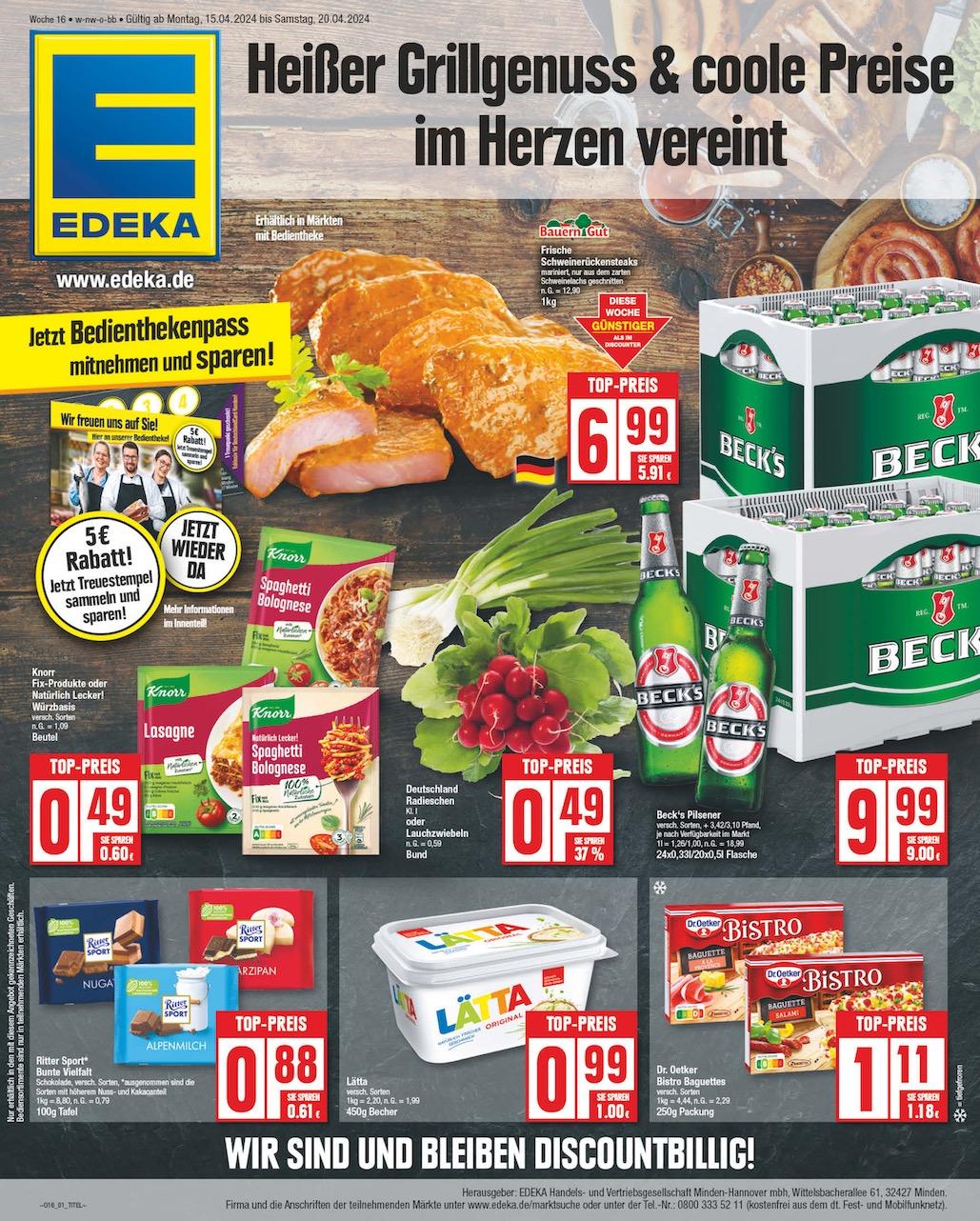 Edeka Prospekt ab Montag - Niedersachsen Seite 1