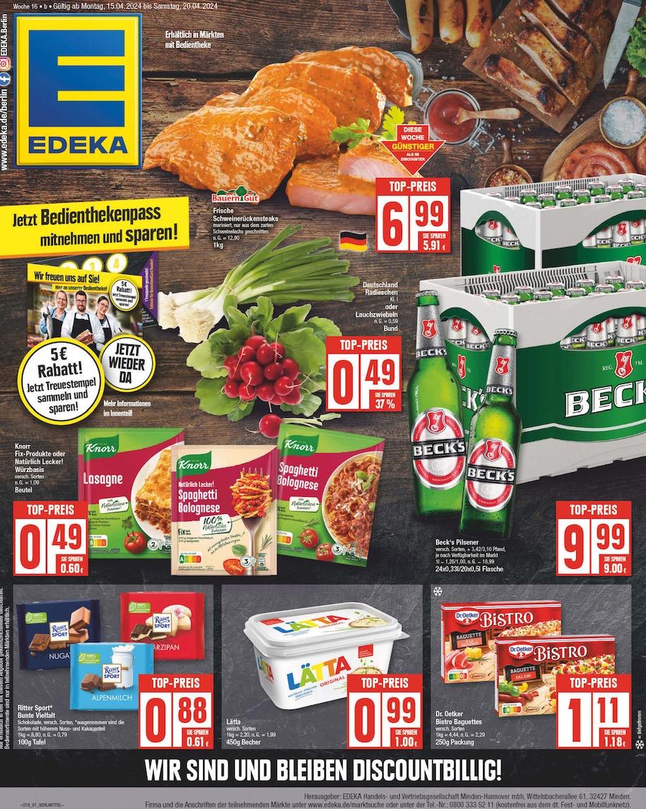 Edeka Prospekt ab Montag - Berlin Seite 1