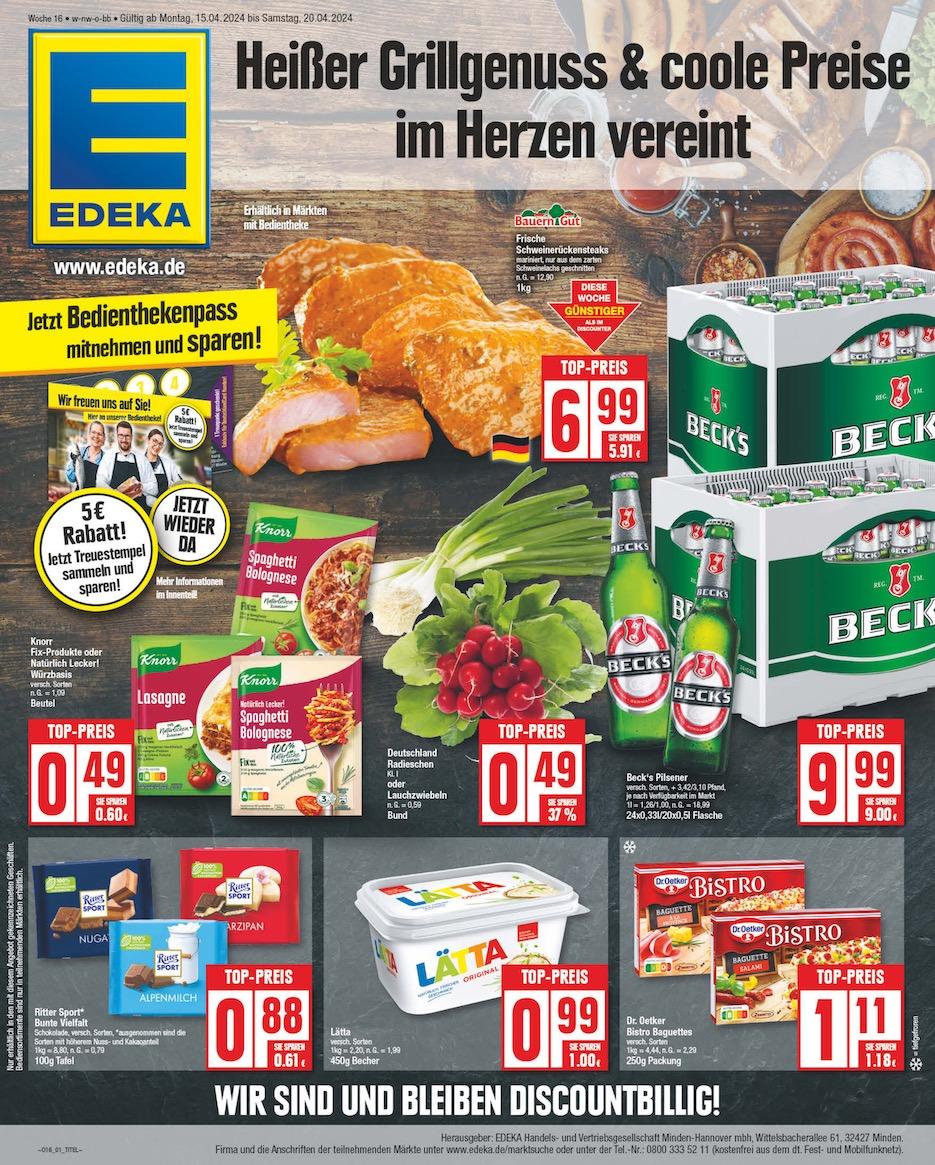 Edeka Prospekt ab Montag - Brandenburg Seite 1