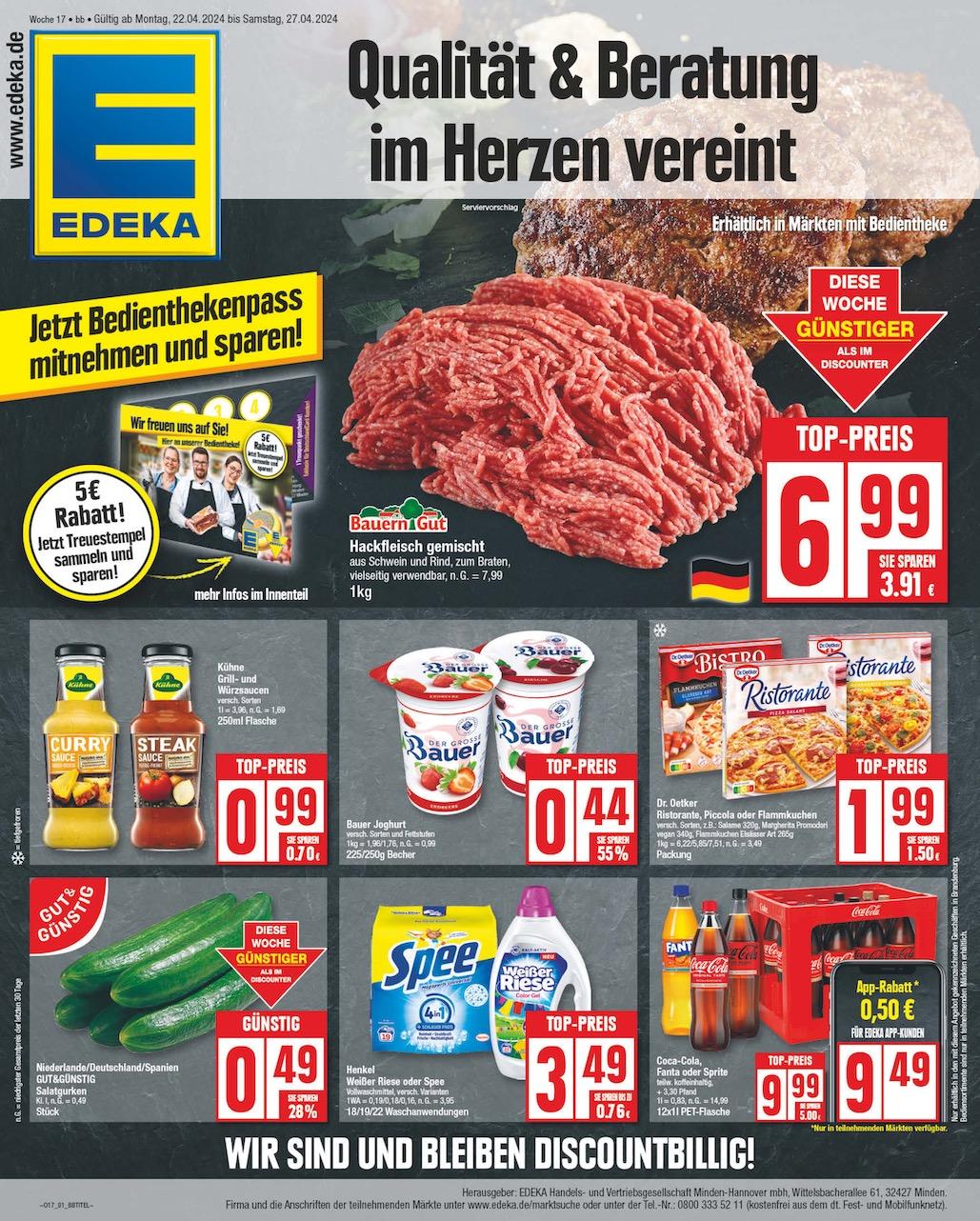 Edeka Prospekt ab Montag - Brandenburg Seite 1