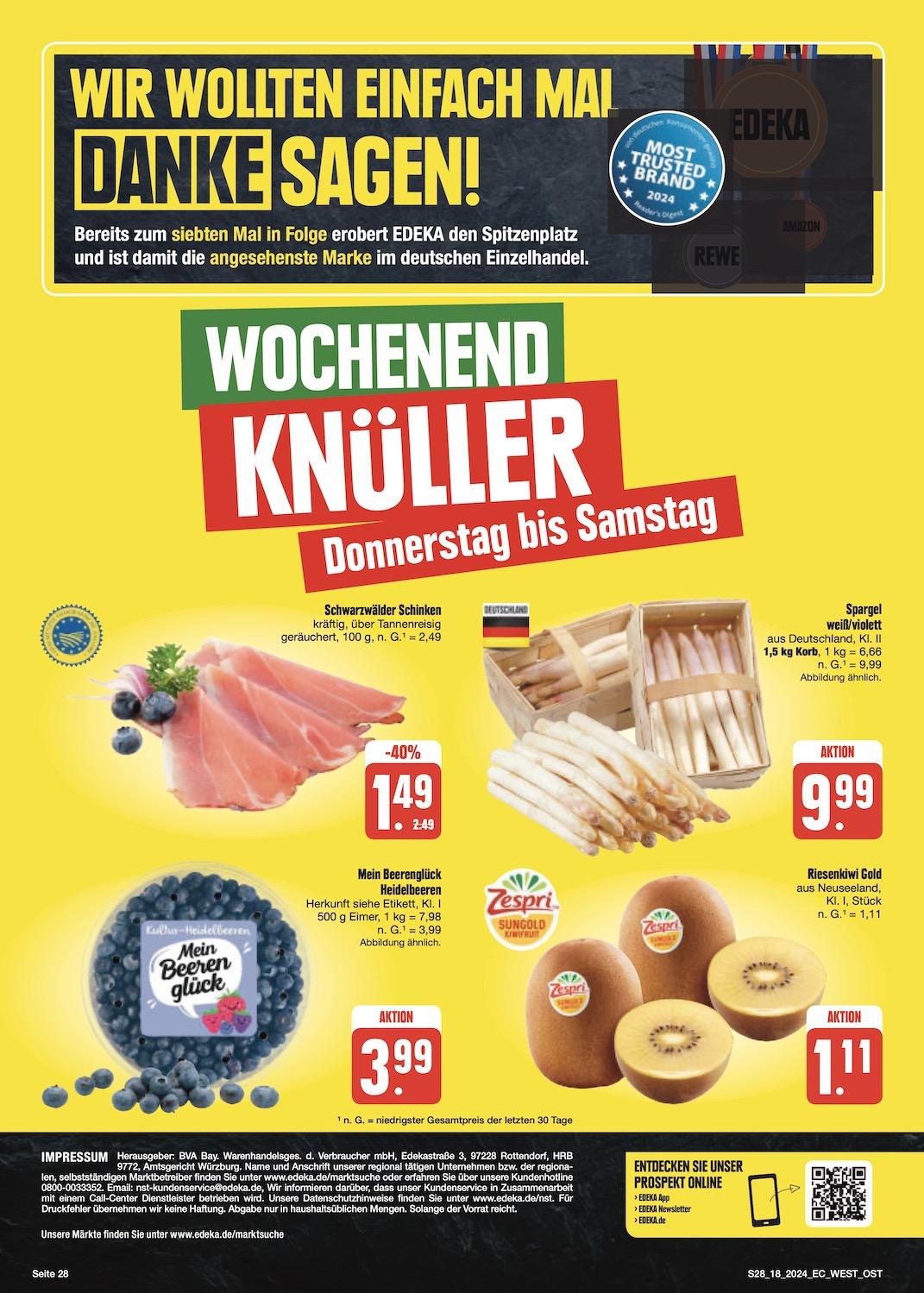 Edeka Prospekt ab Montag - Sachsen Seite 28