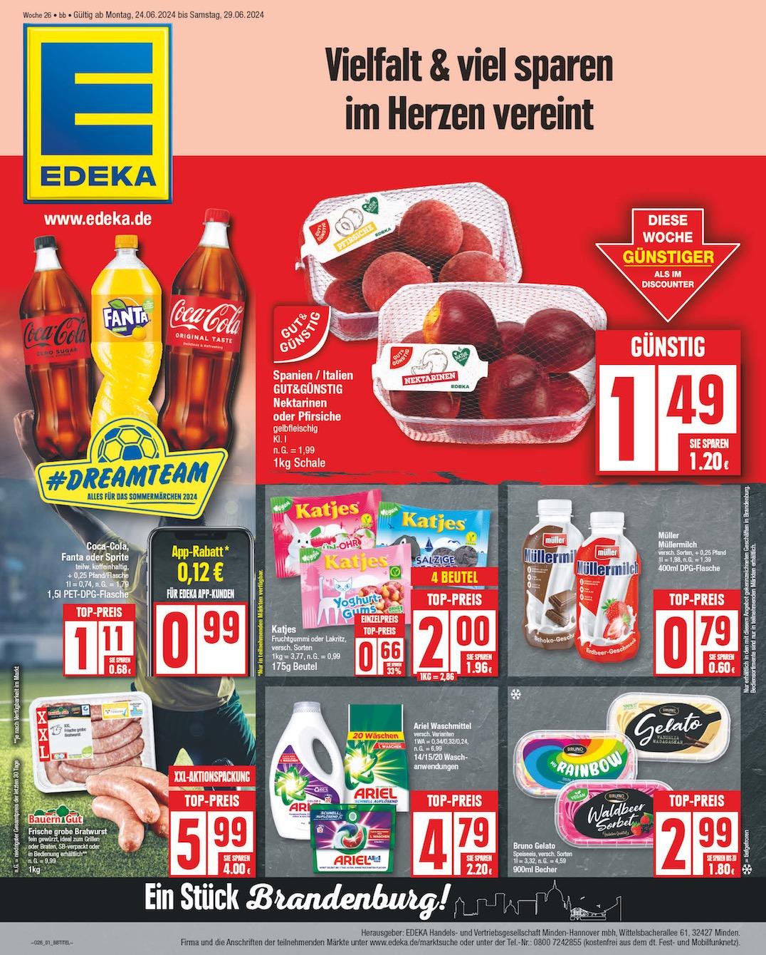 Edeka Prospekt ab Montag - Brandenburg Seite 1
