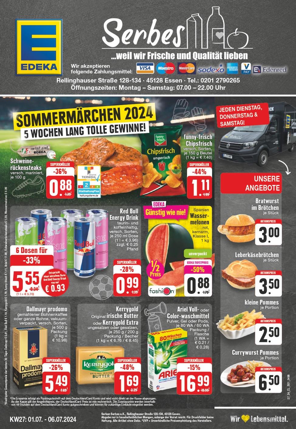 Edeka Prospekt ab Montag - Nordrhein - Westfalen Seite 1