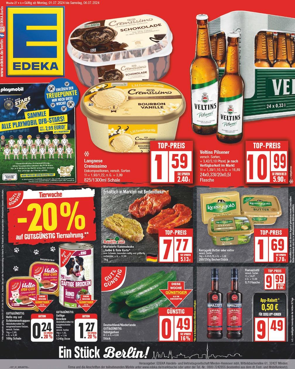 Edeka Prospekt ab Montag - Berlin Seite 1