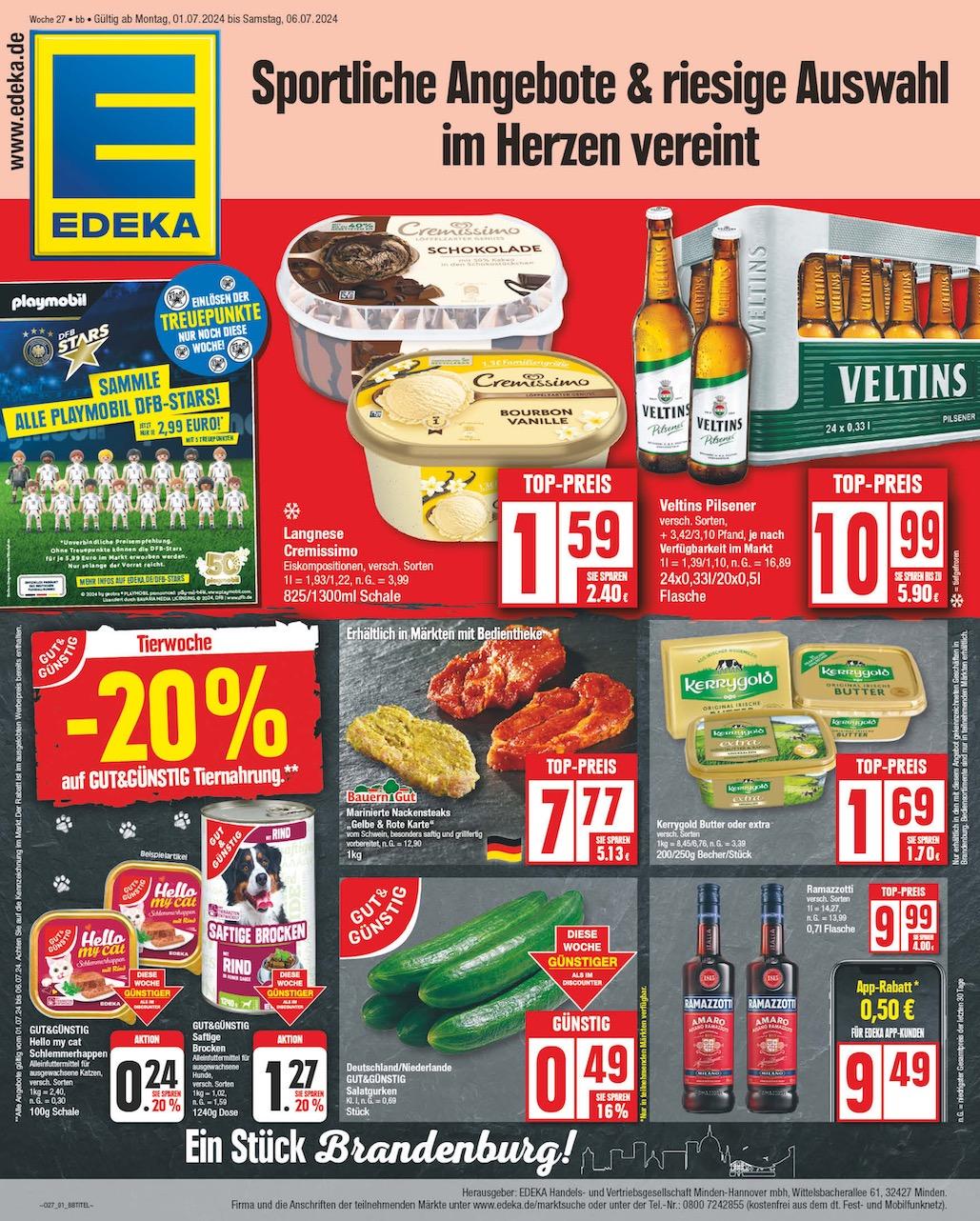 Edeka Prospekt ab Montag - Brandenburg Seite 1
