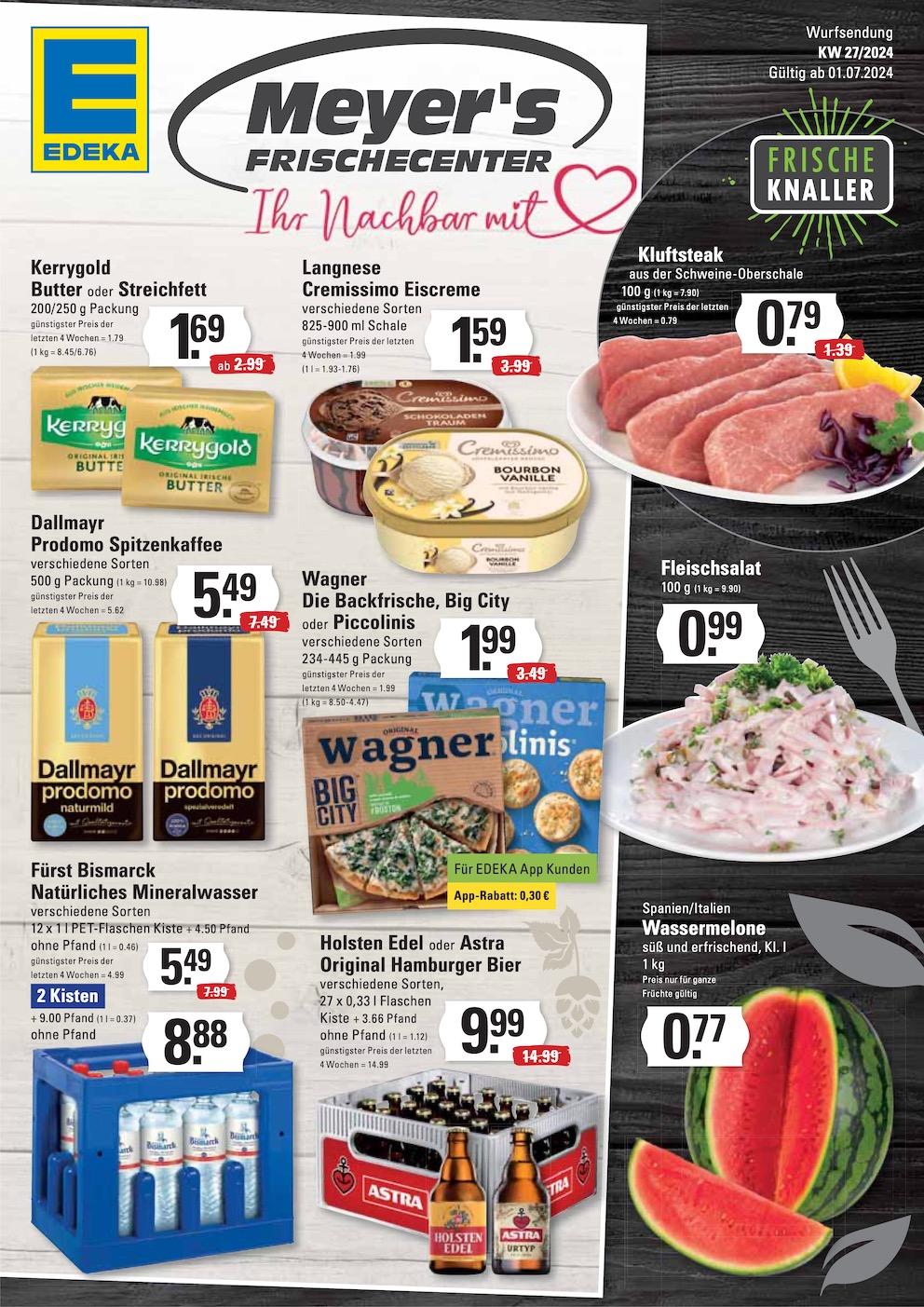 Edeka Prospekt ab Montag - Hamburg Seite 1