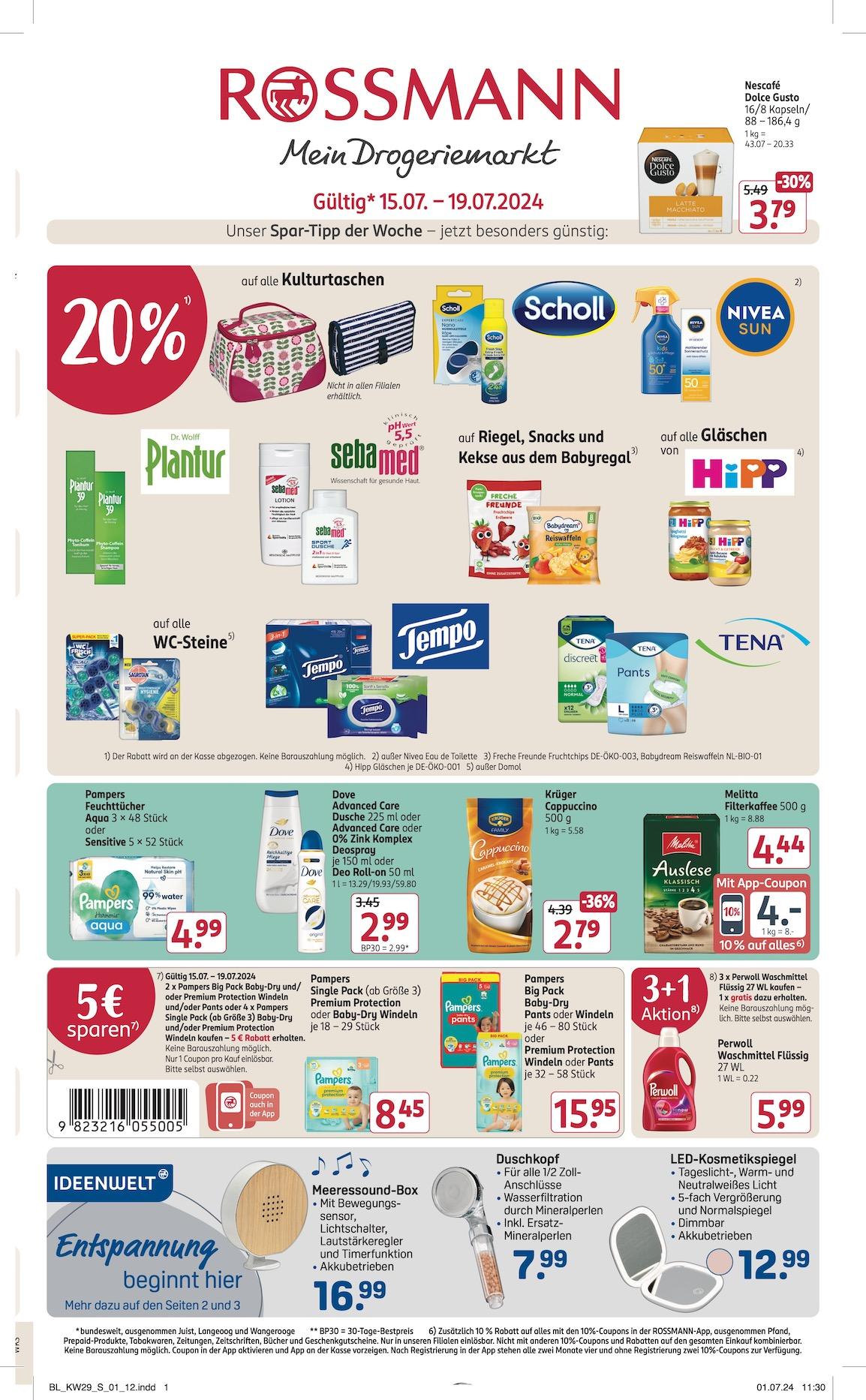 Rossmann Aktueller Prospekt ab Montag Seite 1