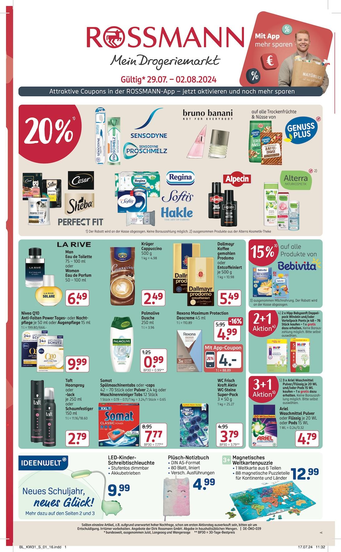 Rossmann Aktueller Prospekt ab Montag Seite 1