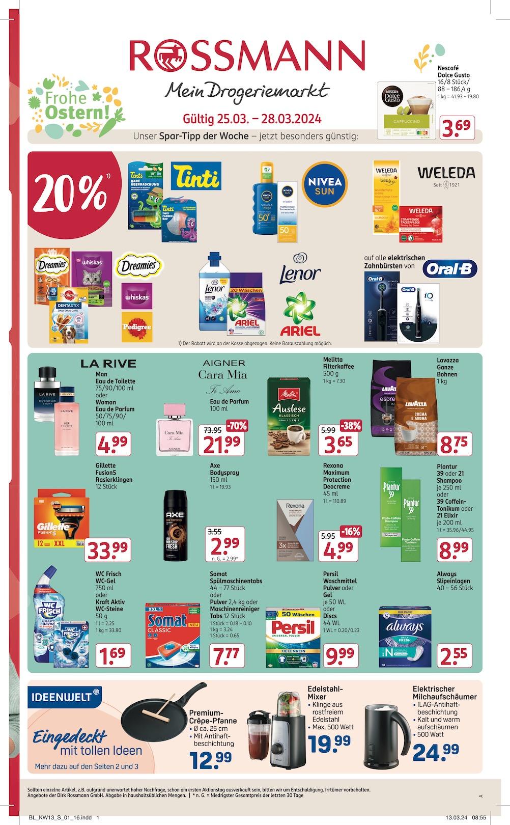 Rossmann Aktueller Prospekt ab Montag Seite 1