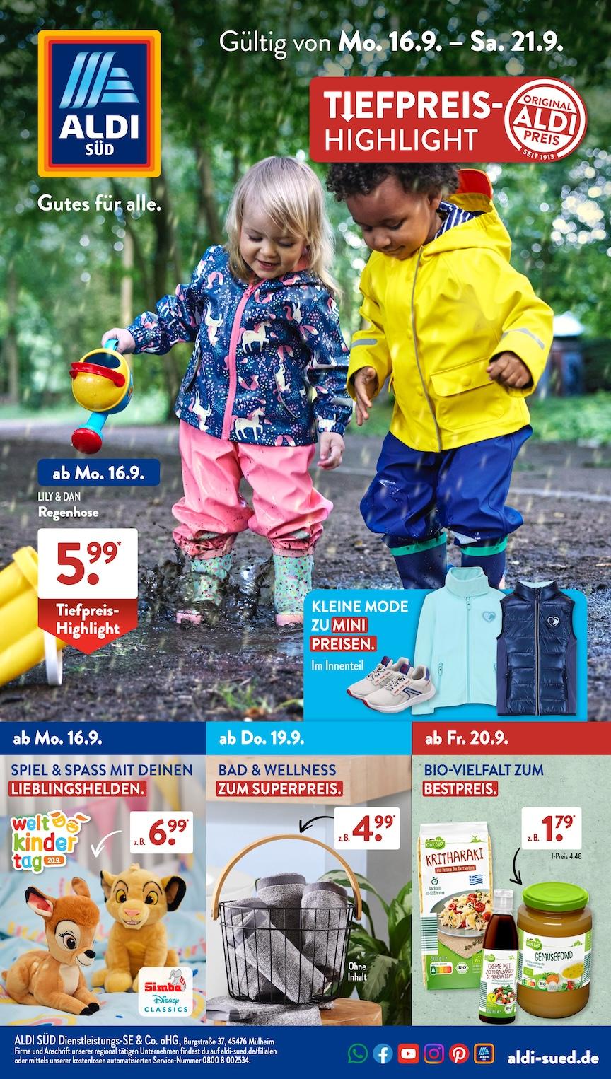 Aldi Aldi Süd Prospekt ab Montag Seite 1