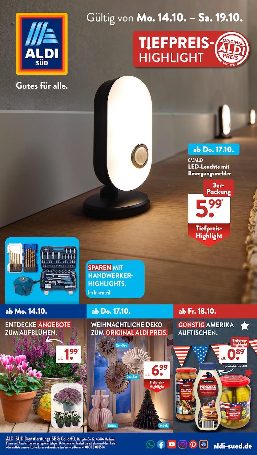 Aldi Aldi Süd Prospekt ab Montag Seite 1