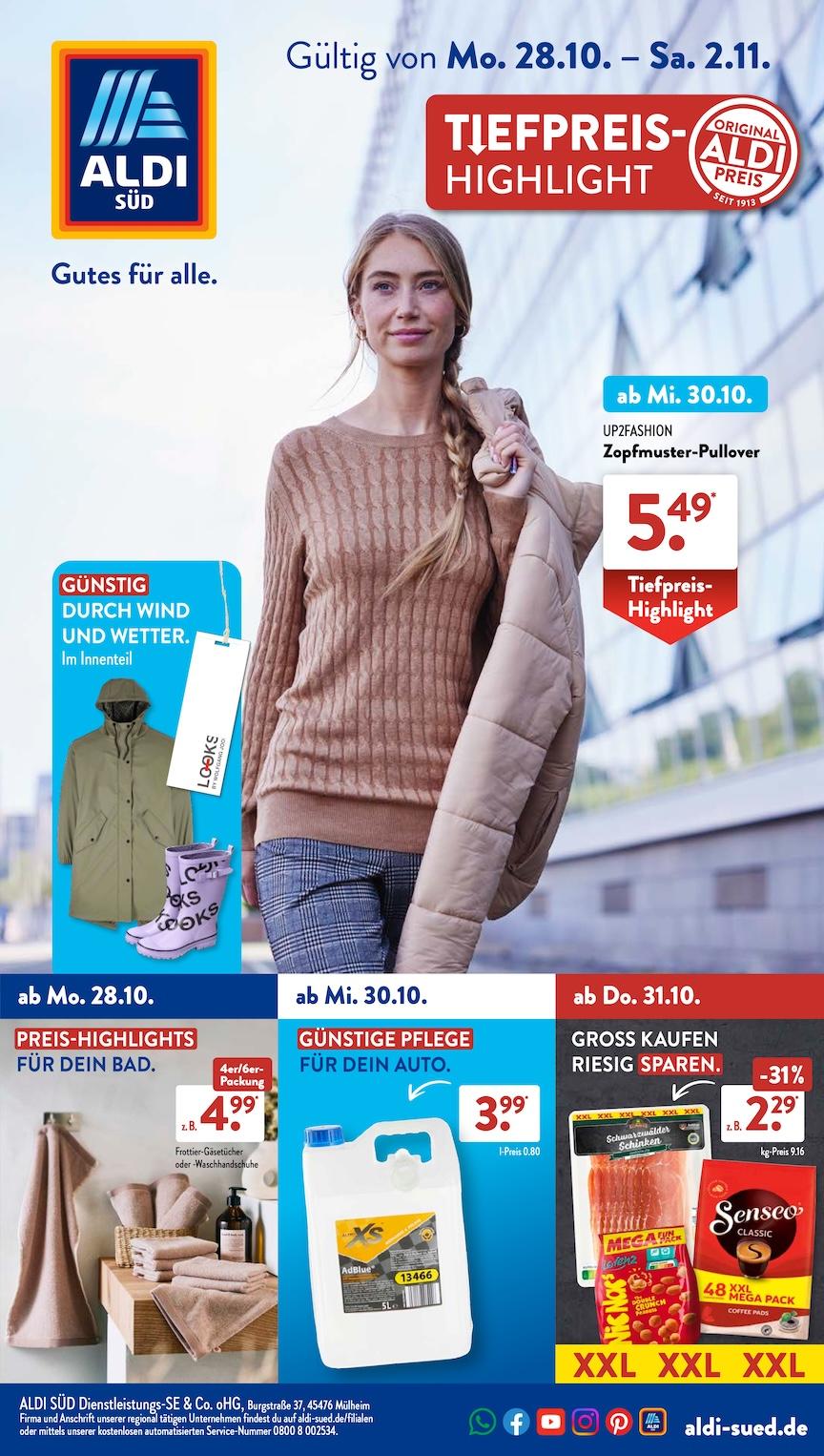 Aldi Aldi Süd Prospekt ab Montag Seite 1